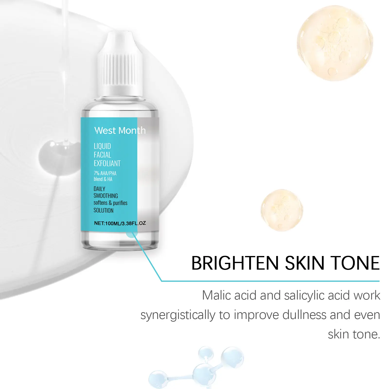Gentle Facial Exfoliator for Smooth Skin - West&Month 8 facial exfoliating essence clean pores smooth West Month 166 3187