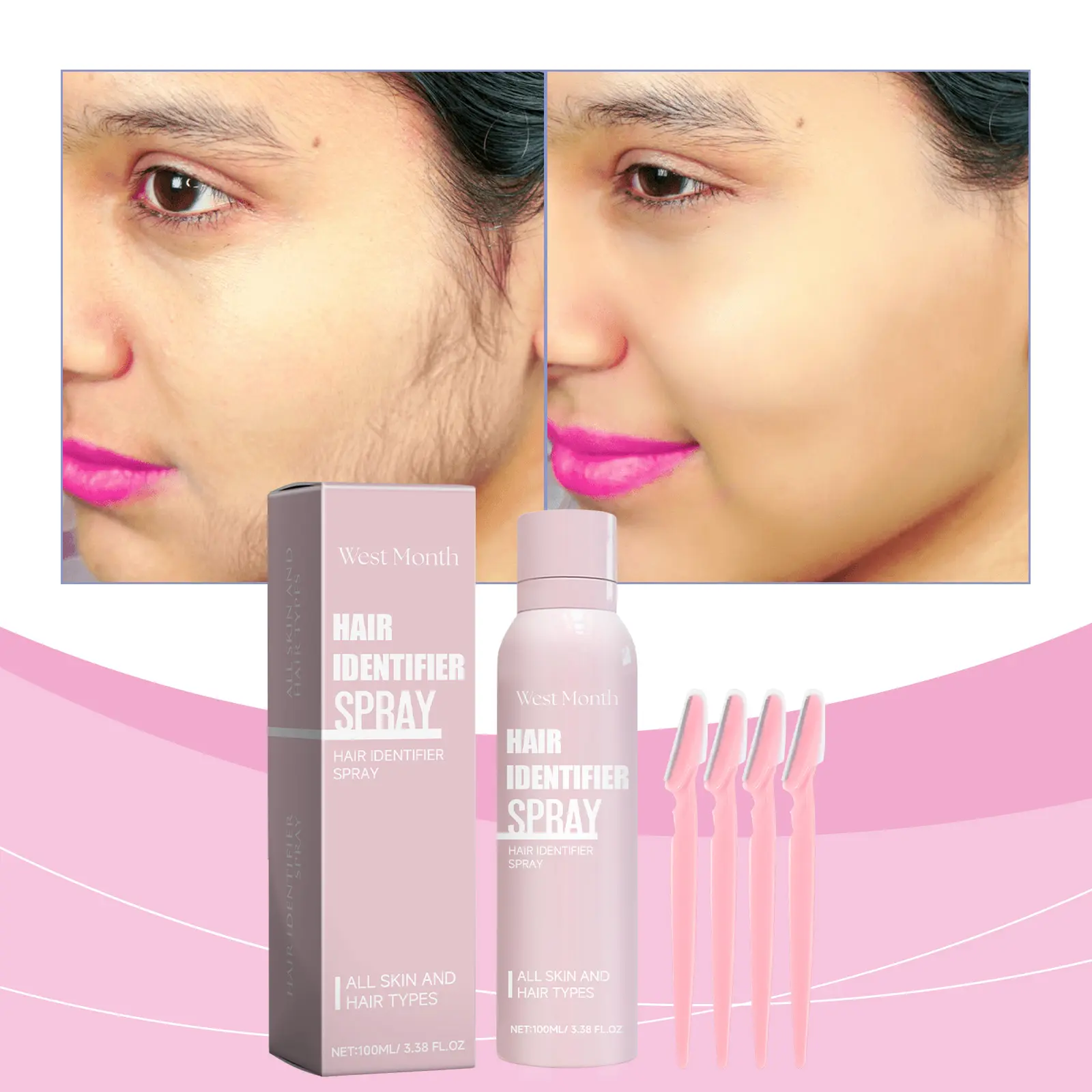 Facial Hair Softening Spray Pre-Shave Treatment - West&Month 2 facial hair recognition spray hair removal West Month 054 1779