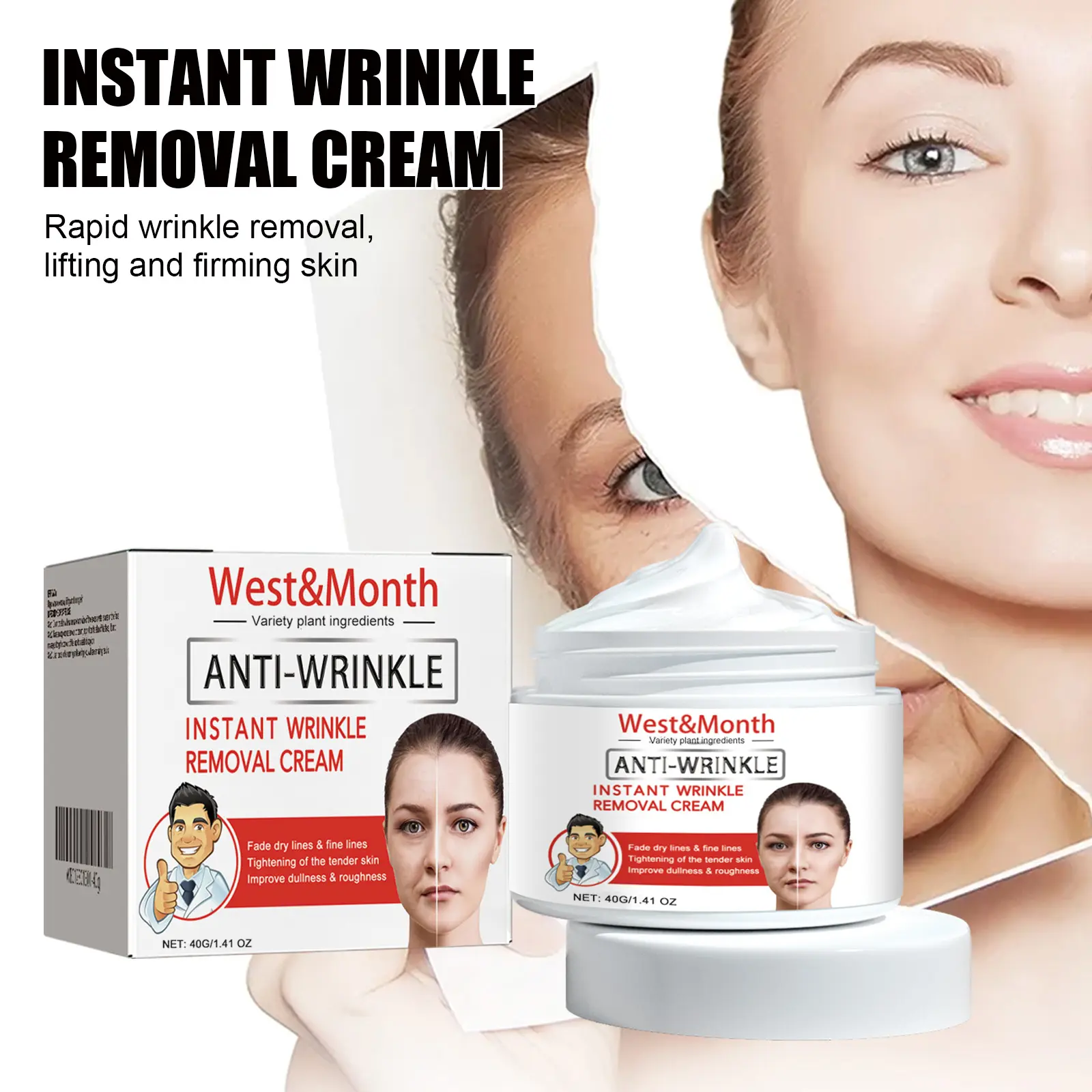 Hydrating Facial Moisturizer Cream for Firming & Nourishing - West&Month 1 facial moisturizer firming nourish repair West Month 108 2471