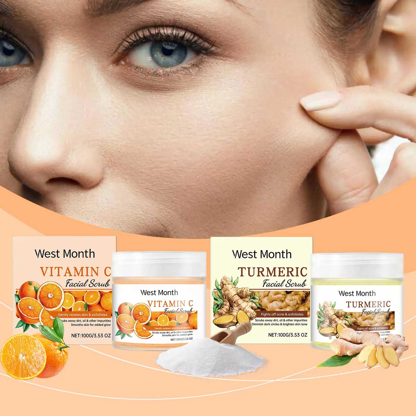 West&Month Facial Scrub Review: My Messy, Honest Thoughts 2 Close up of West&Month Facial Scrub texture on fingers