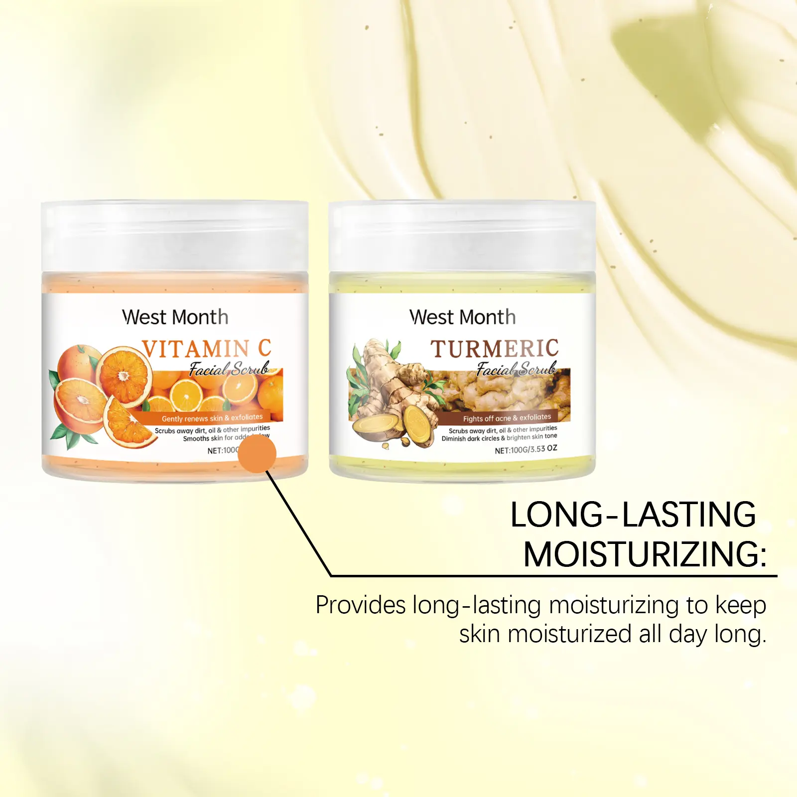 Facial Scrub Exfoliating & Moisturizing Formula - West&Month 7 facial scrub clean exfoliate moisturize West Month 124 2659