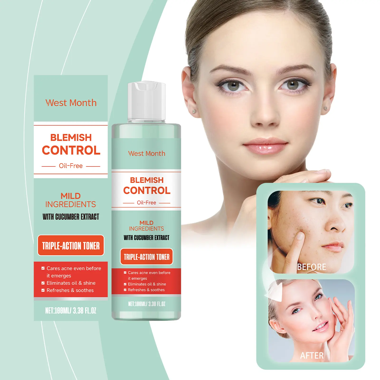 West&Month Facial Toner Review: My Acne-Prone Skin Diary 2 Close-up of toner being applied to skin