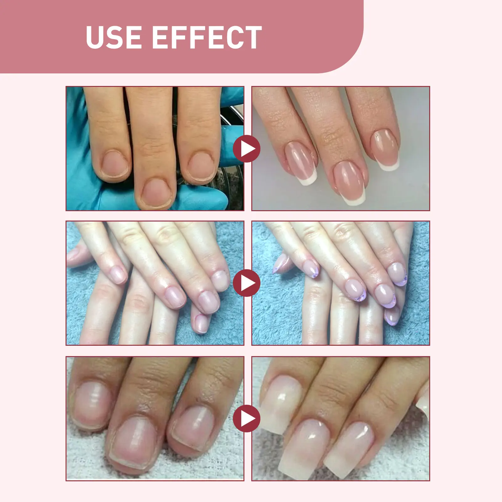 Nail Extension Kit with High-Strength Fiber Sheets - West&Month 6 fiber extension set nail lengthening fiber West Month 319 5121