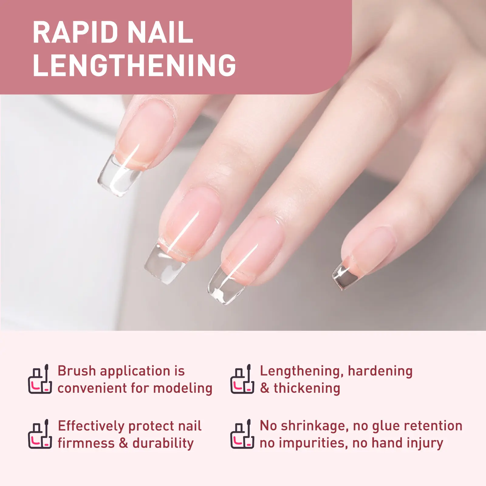 Nail Extension Kit with High-Strength Fiber Sheets - West&Month 8 fiber extension set nail lengthening fiber West Month 319 5123