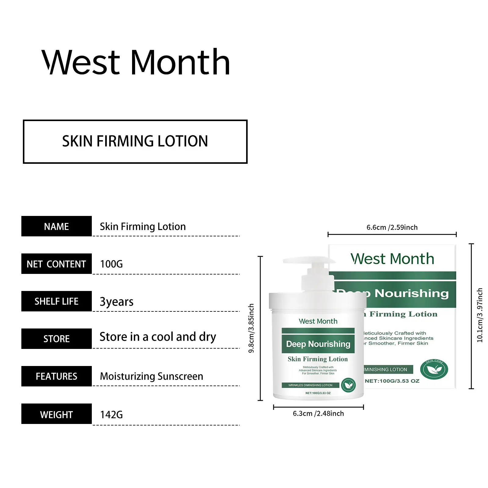 Firming Body Cream with Niacinamide & Hyaluronic Acid - West&Month 1 firming body cream gentle moisturize daily West Month 593 8787