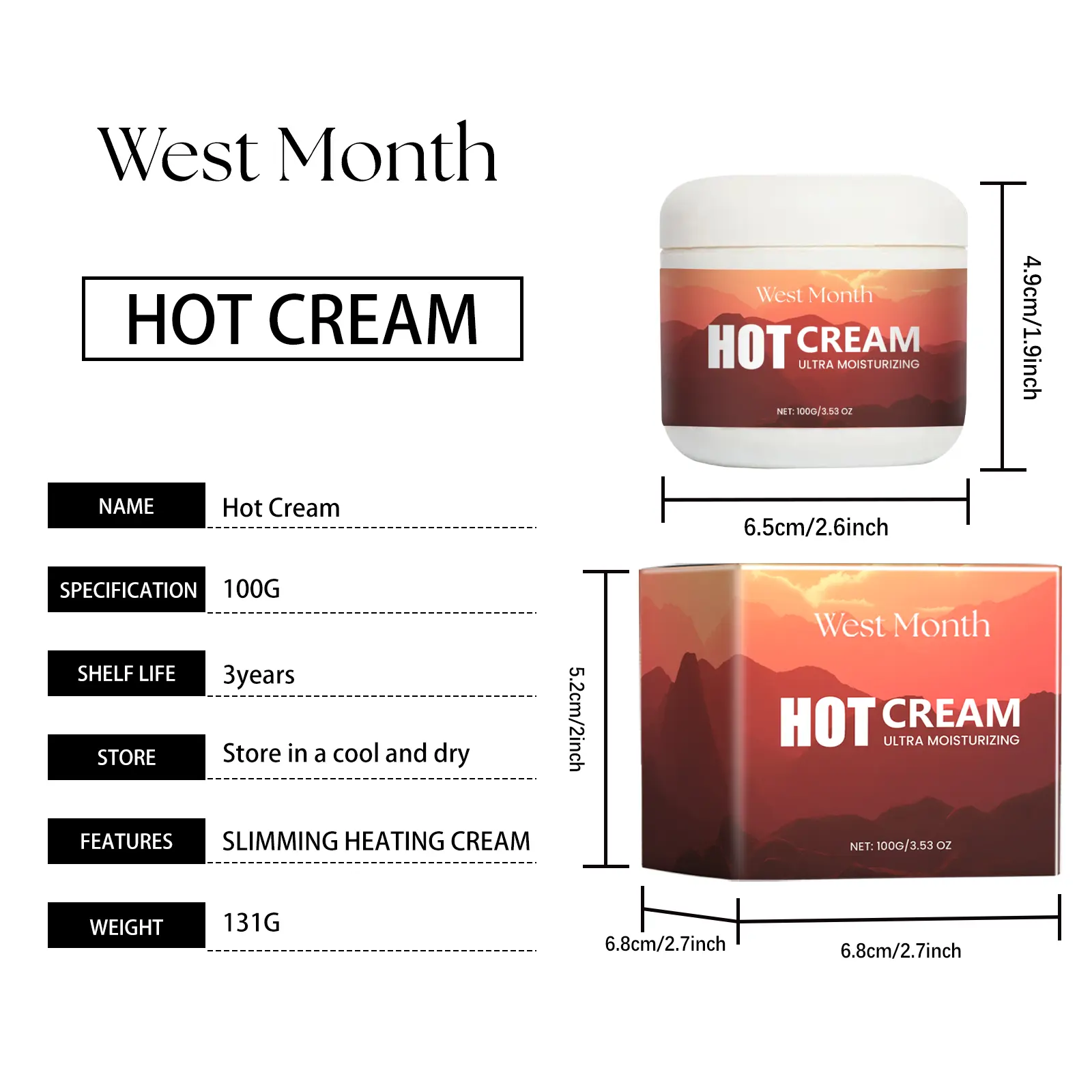 Firming Body Cream for Moisturizing & Tightening | West&Month 1 firming body cream lift tighten arms legs West Month 076 2046