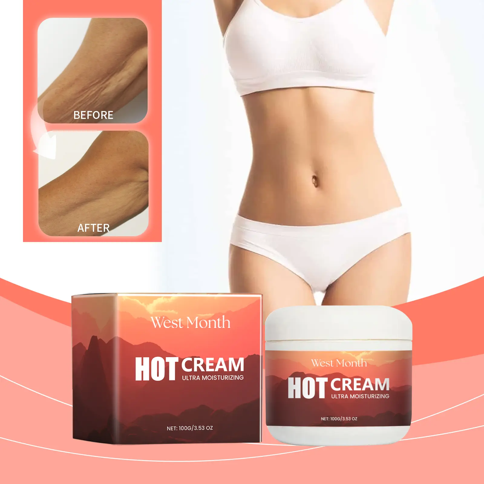 Firming Body Cream for Moisturizing & Tightening | West&Month 2 firming body cream lift tighten arms legs West Month 076 2047