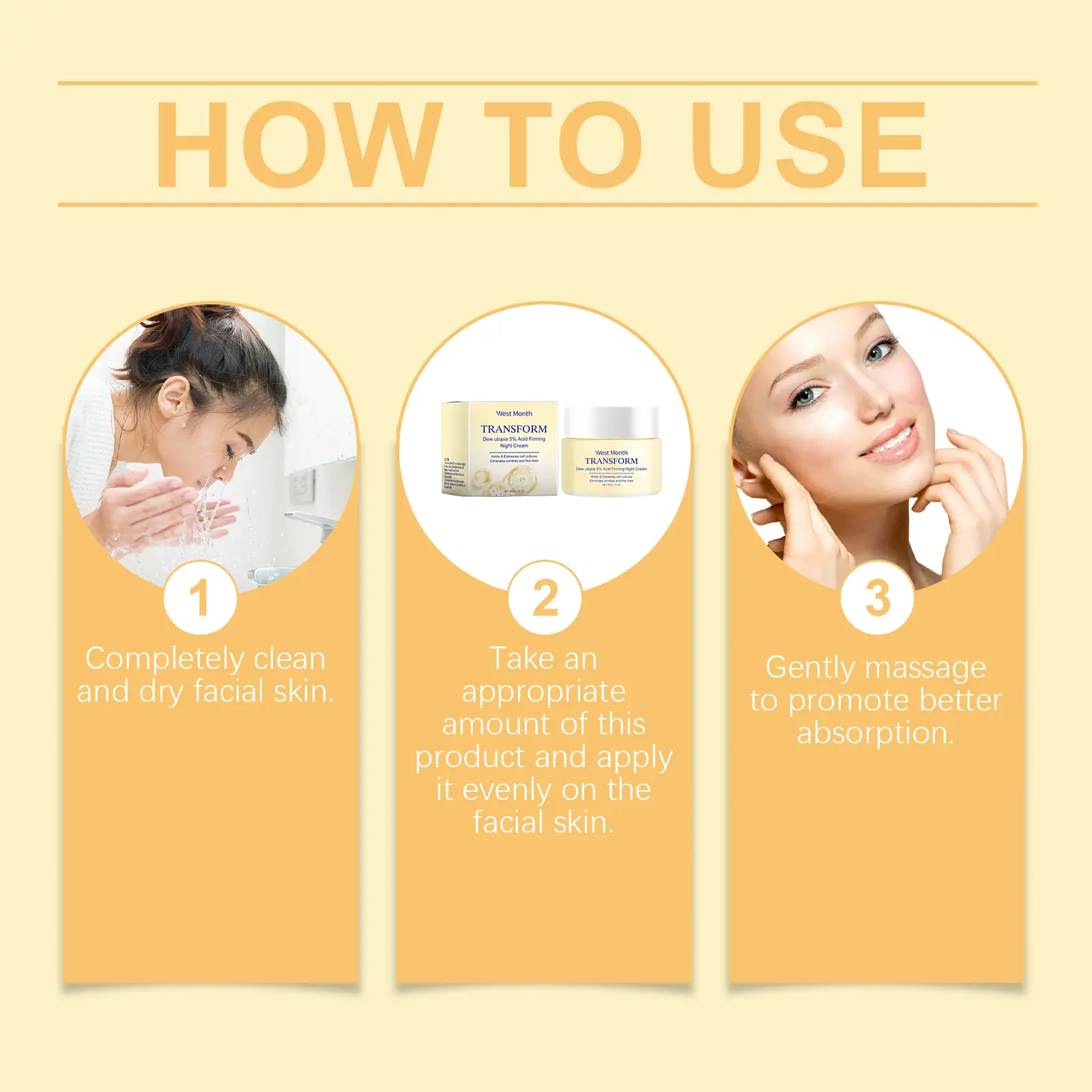 Firming Face Cream for Fine Lines & Deep Moisturizing - West&Month 4 firming cream moisturize remove lines improve elasticity West Month 604 8893