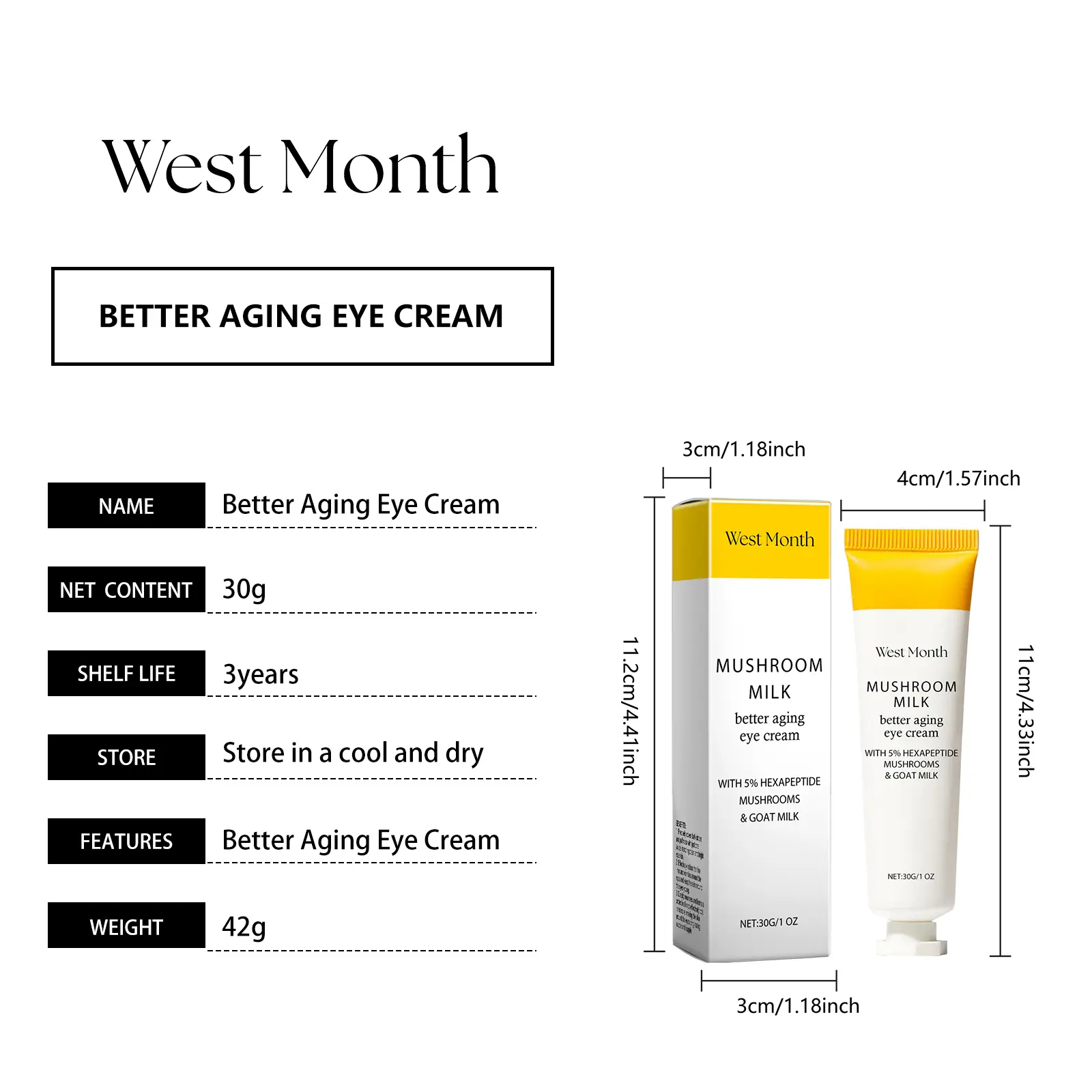 Firming & Moisturizing Eye Cream for Brightening and Lifting - West&Month 1 firming eye cream moisturize lift brighten tender West Month 499 7639
