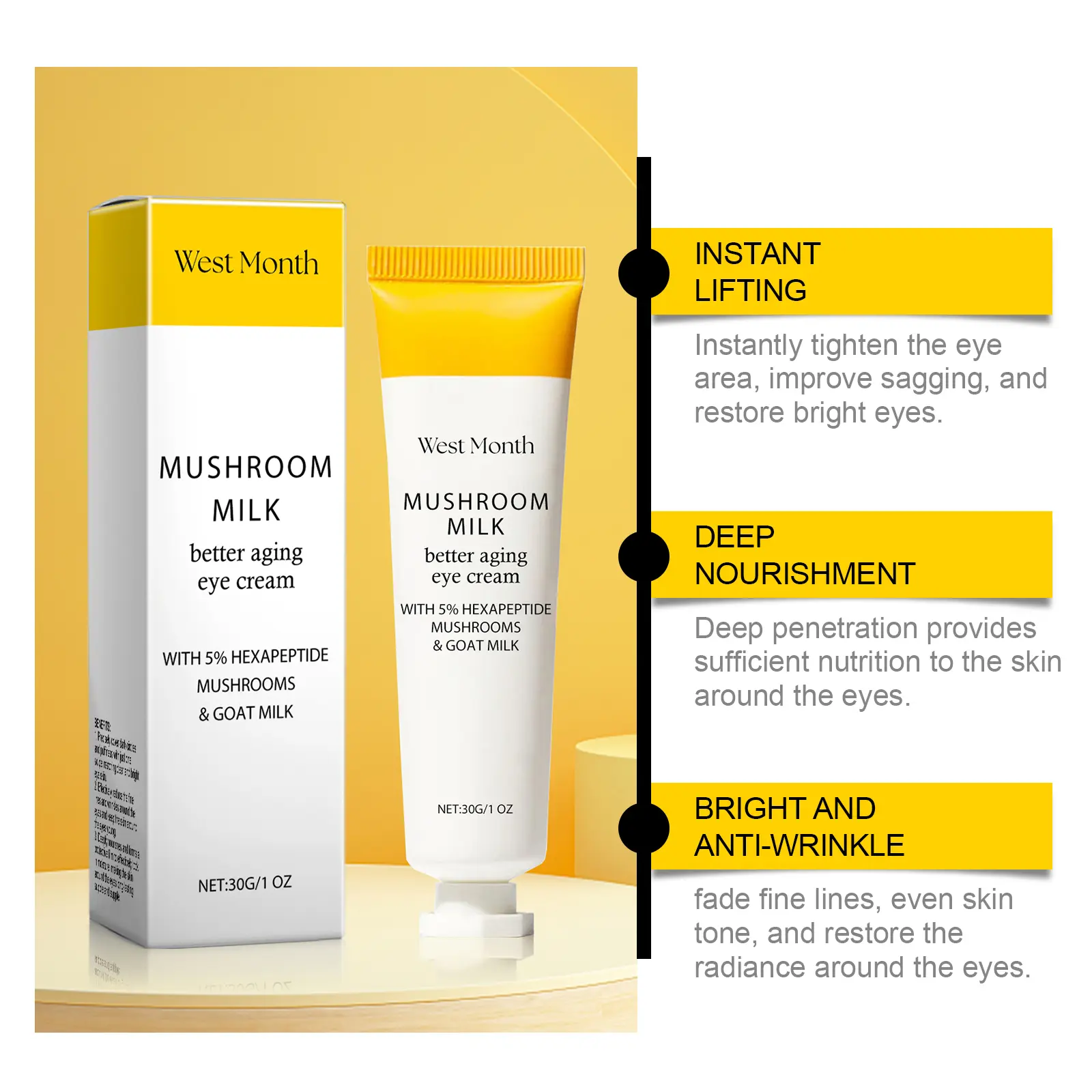 Firming & Moisturizing Eye Cream for Brightening and Lifting - West&Month 8 firming eye cream moisturize lift brighten tender West Month 499 7646