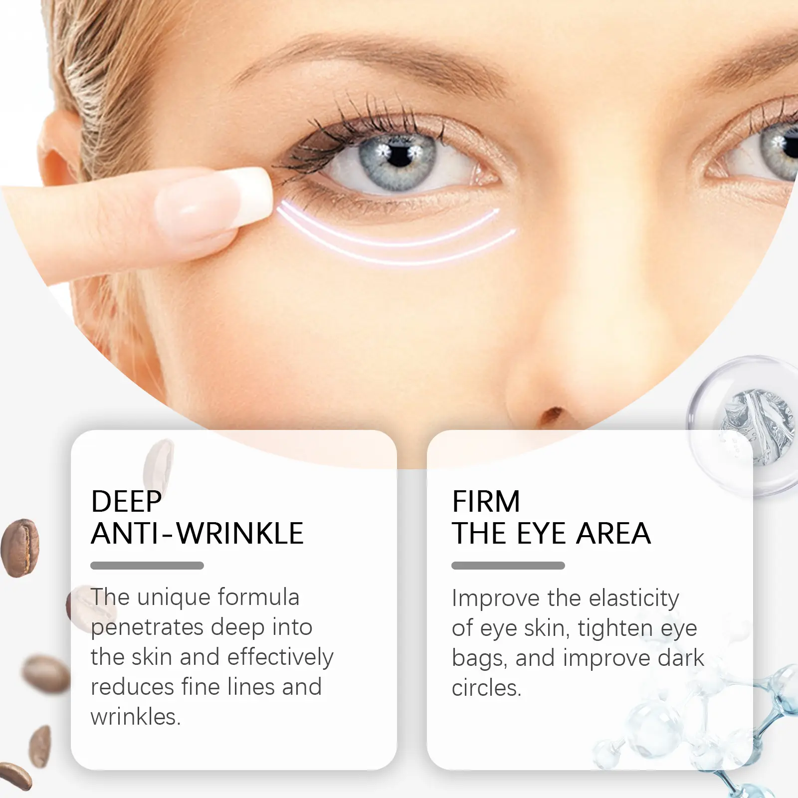 Firming Eye Cream with Hyaluronic Acid for Fine Lines - West&Month 6 firming eye cream moisturize tighten lighten lines West Month 458 7047