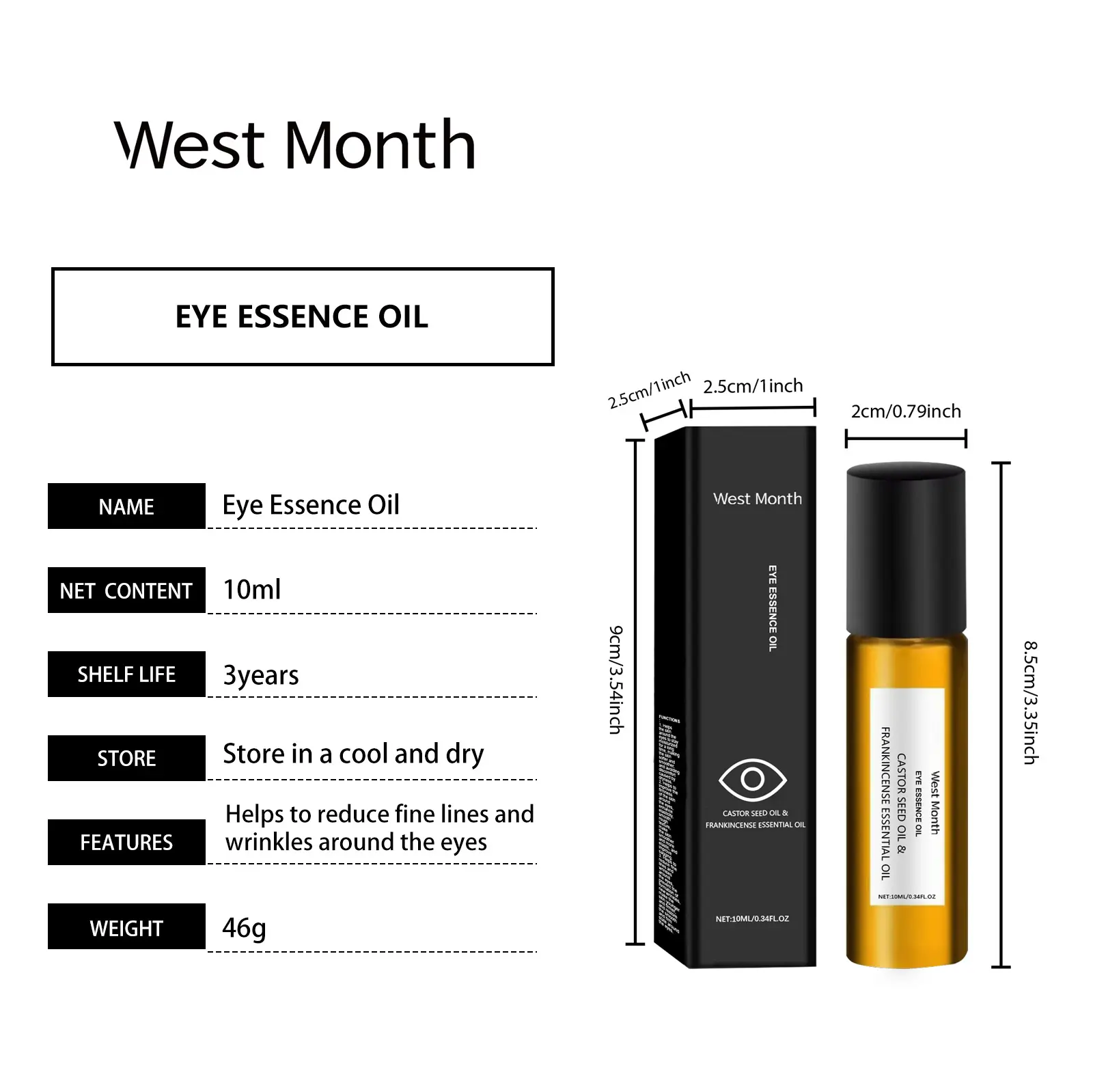 Firming Eye Oil for Fine Lines and Hydration - West&Month 1 firming eye oil lighten lines moisturize West Month 174 3292