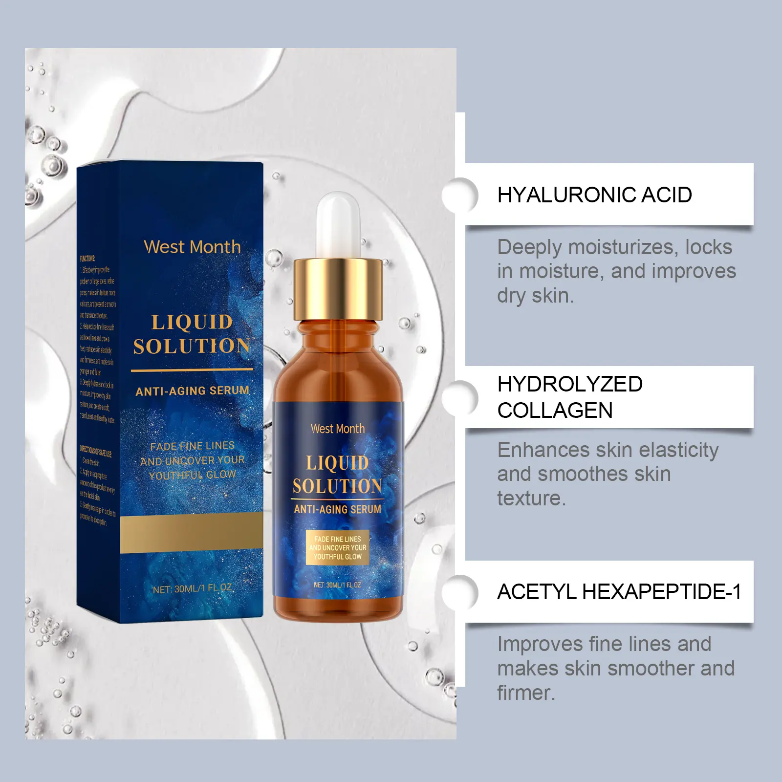 Firming Face Essence for Pores & Hydration | West&Month 6 firming face essence delicate pore hydrate repair West Month 671 9566