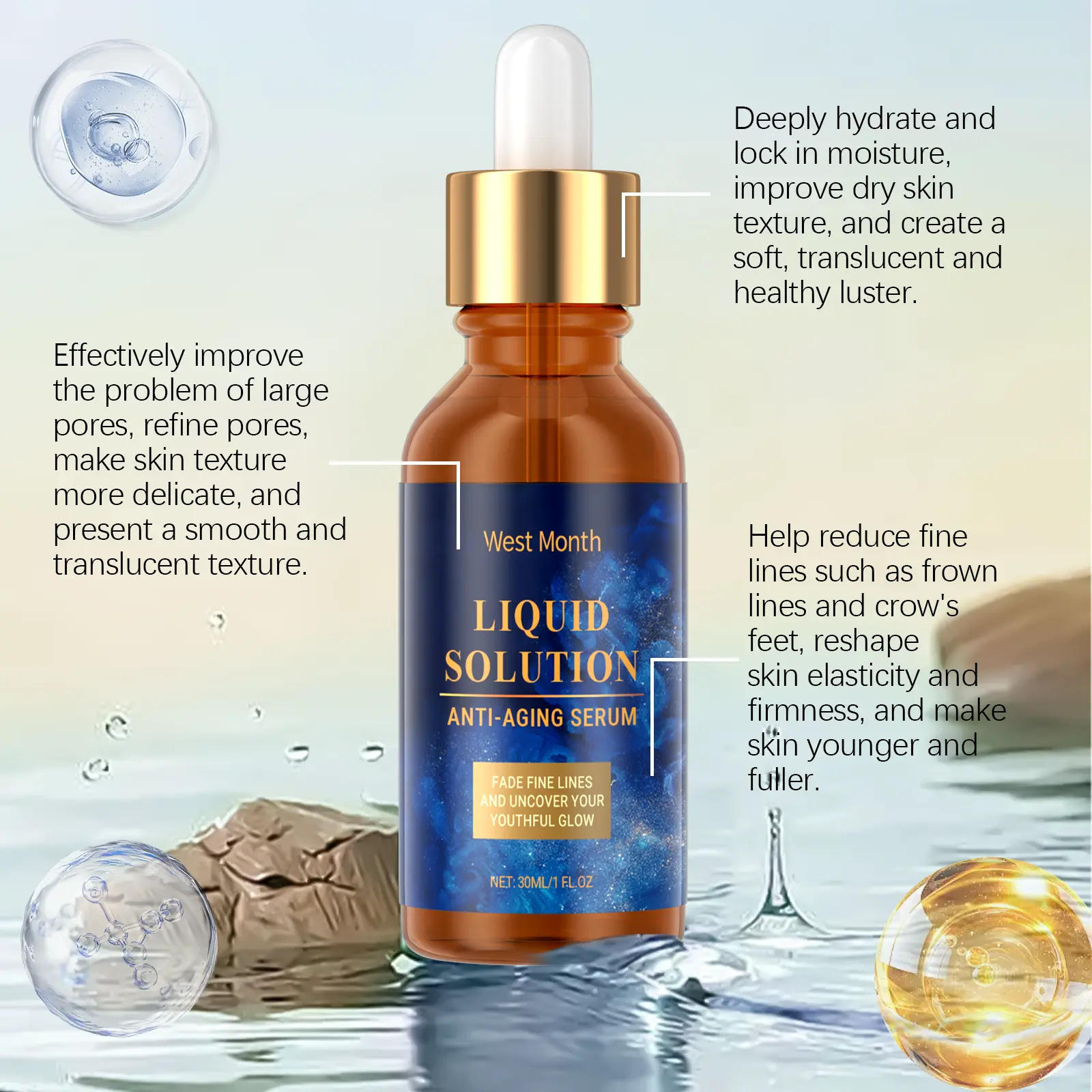 Firming Face Essence for Pores & Hydration | West&Month 7 firming face essence delicate pore hydrate repair West Month 671 9567