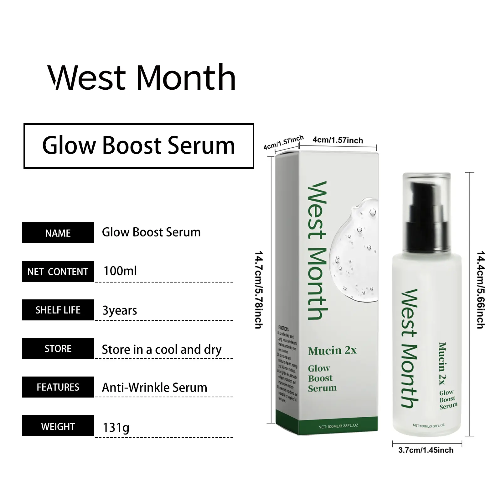 Firming Hydrating Facial Serum with Collagen & Vitamin E - West&Month 1 firming serum moisturize hydrate facial West Month 554 8397