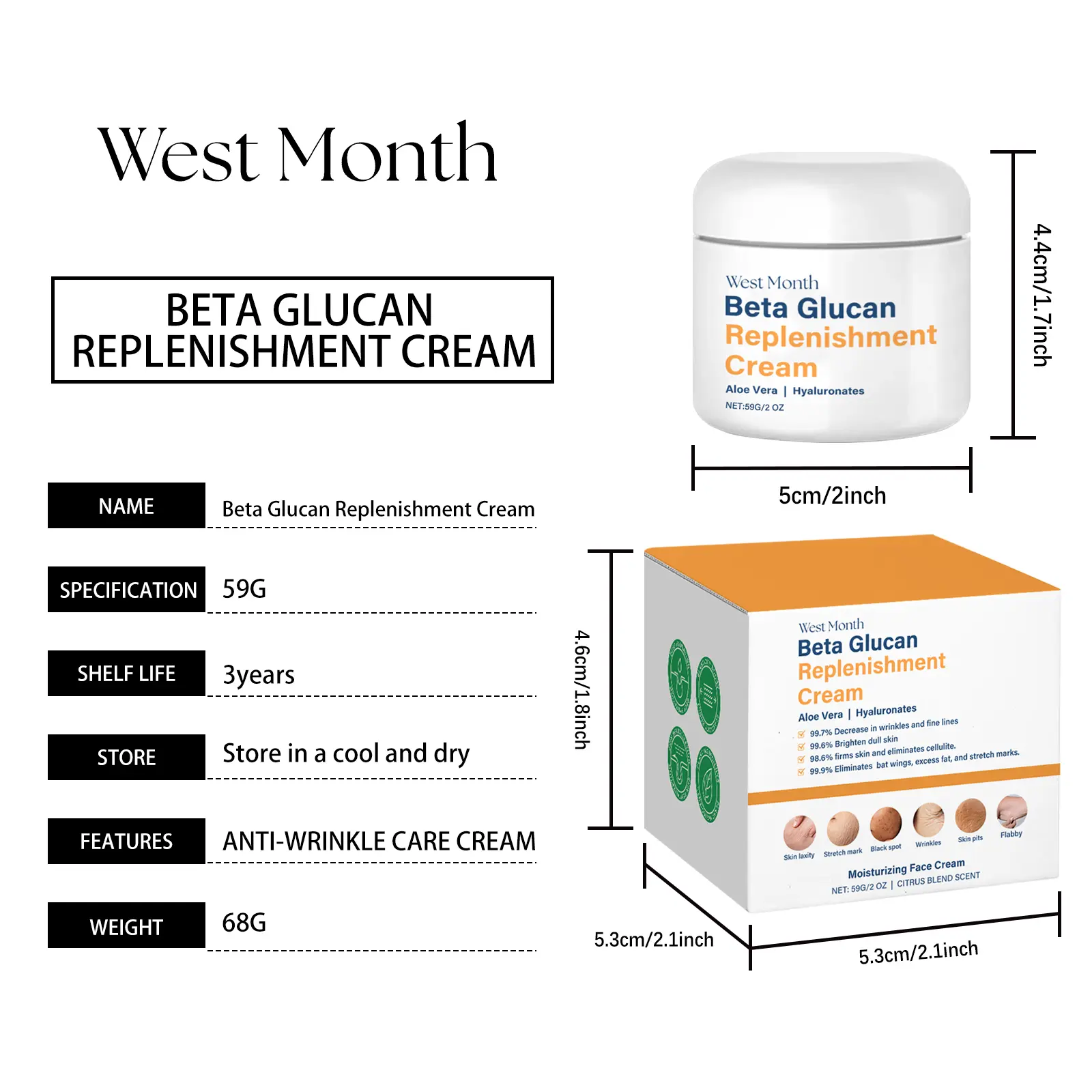 Firming Skin Cream Hydrating & Nourishing Moisturizer - West&Month 1 firming skin cream gentle nourish elastic hydrate West Month 495 7579