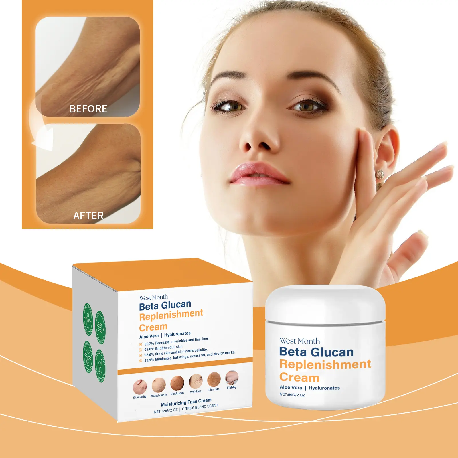 Firming Skin Cream Hydrating & Nourishing Moisturizer - West&Month 2 firming skin cream gentle nourish elastic hydrate West Month 495 7580