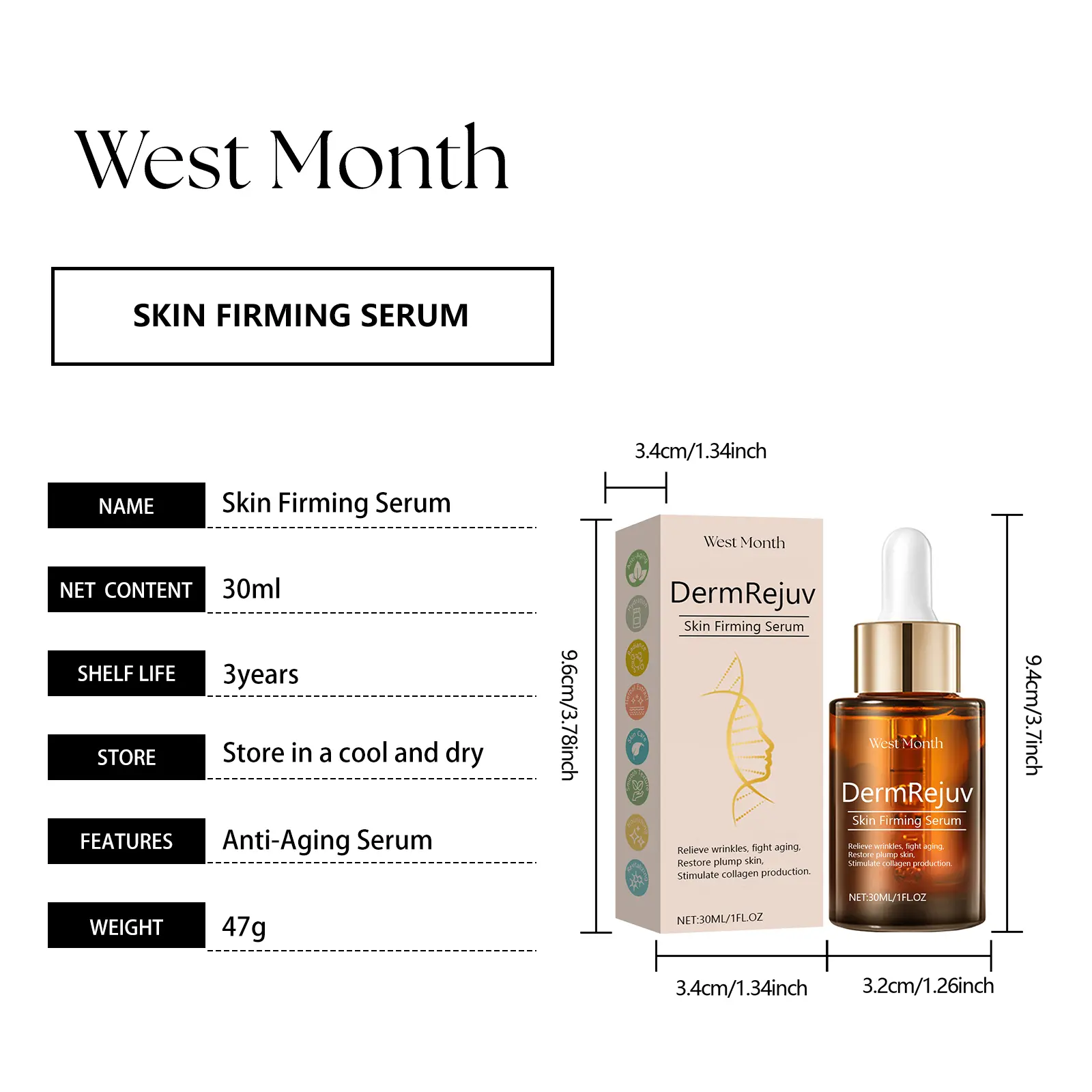 Firming Skin Essence for Brightening & Smoothing | West&Month 1 firming skin essence brighten moisturize smooth West Month 472 7243