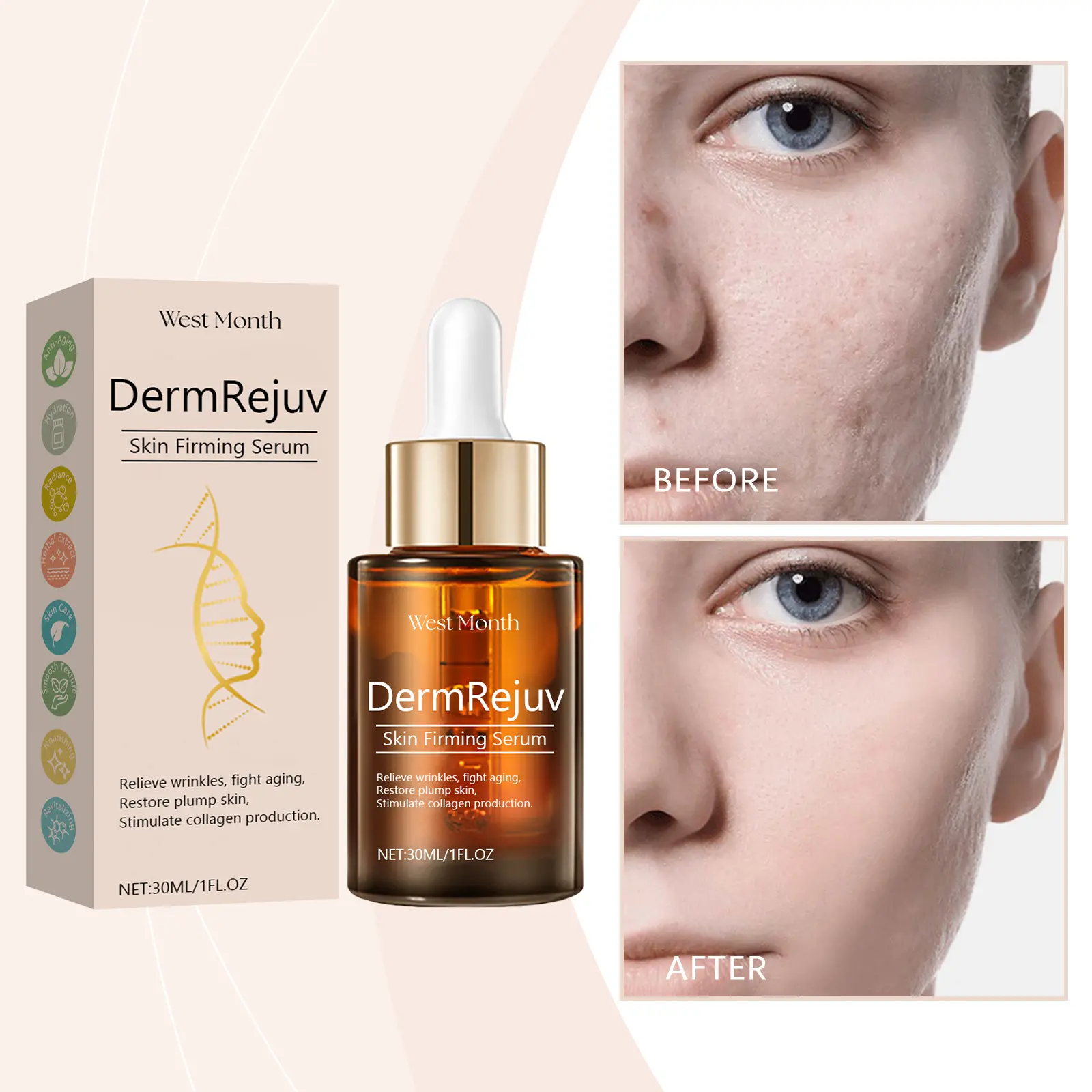 Firming Skin Essence for Brightening & Smoothing | West&Month 2 firming skin essence brighten moisturize smooth West Month 472 7244