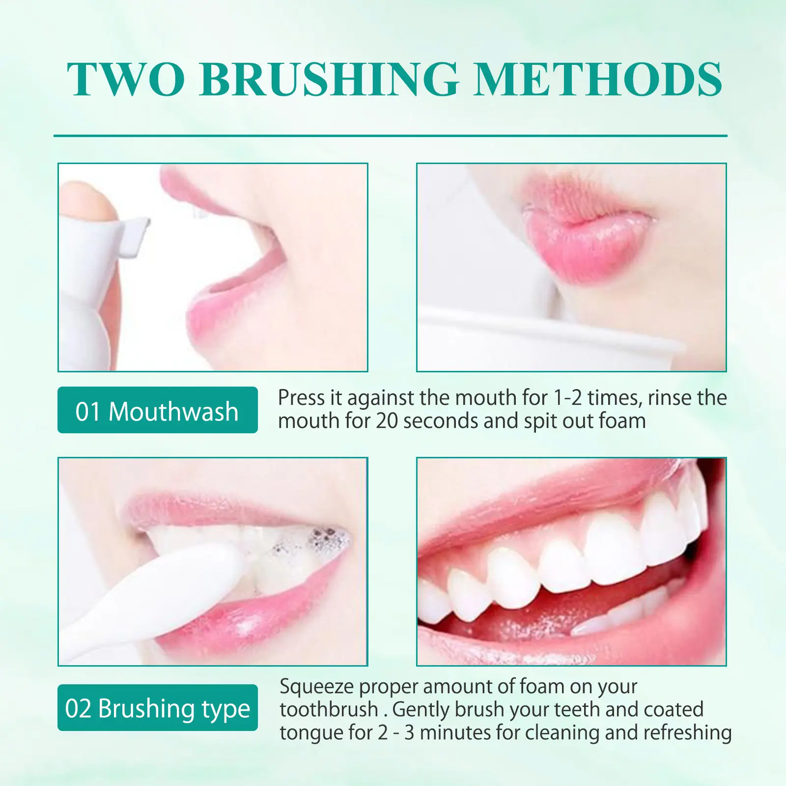 Whitening Foam Toothpaste for Fresh Breath & Gum Care - West&Month 4 foam toothpaste freshen whiten anti moth West Month 169 3229