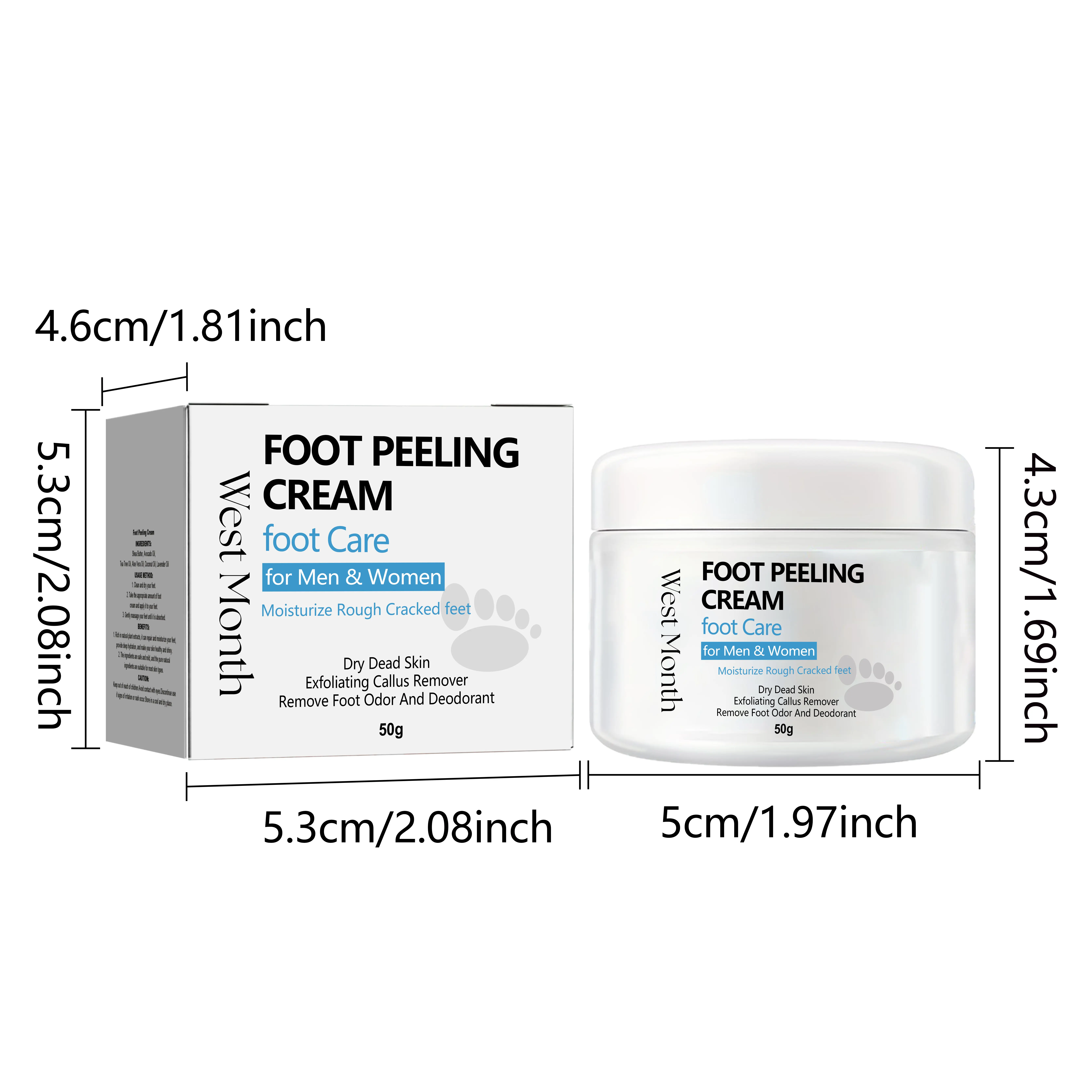 Foot Care Cream for Calluses and Cracked Heels - West&Month 1 foot care cream repair calluses moisturize heel West Month 602 8873
