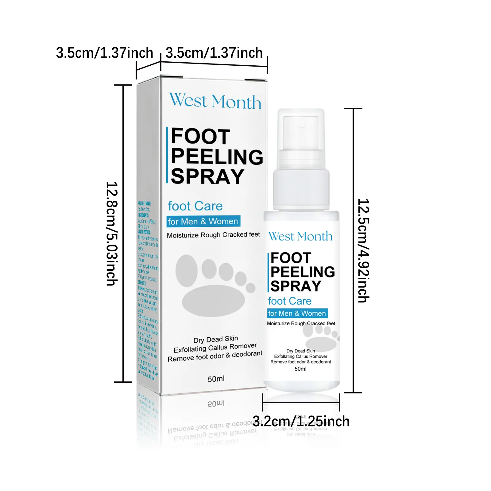 Foot Care Spray for Dry Cracked Feet & Odor Control - West&Month 1 foot care spray anti crack clean moisturize West Month 380 5961