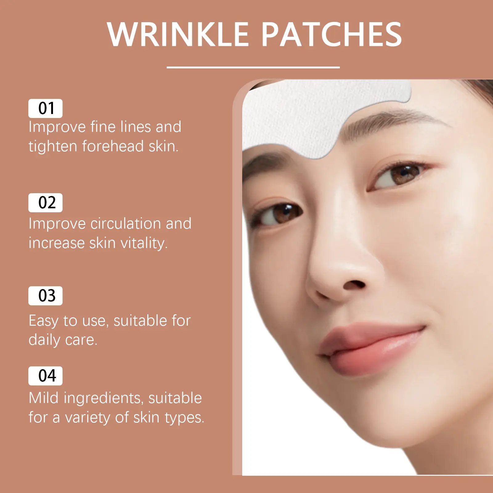 Hydrating Forehead Patch for Wrinkle Reduction & Skin Firming - West&Month 11 forehead patch hydrate tighten nourish radiant West Month 645 9346