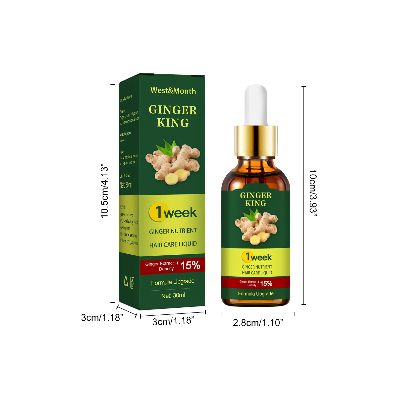 Ginger Hair Essence Nourishing Hair Oil for Damaged Hair - West&Month 1 ginger hair essence nourish ginger solution West Month 661 9481