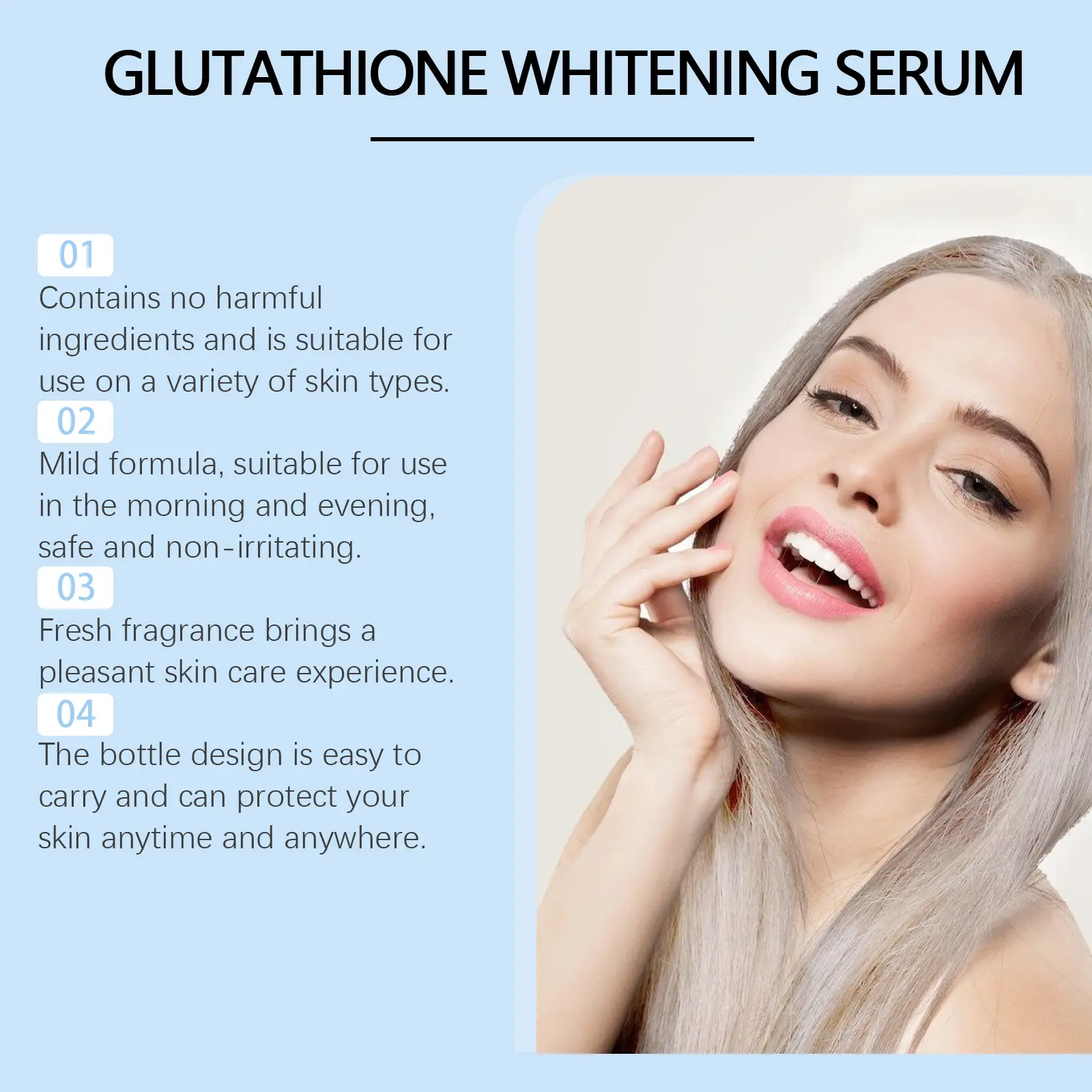 Glutathione Brightening Serum Moisturizing Face Care - West&Month 8 glutathione serum brighten moisturize nourish West Month 242 4173