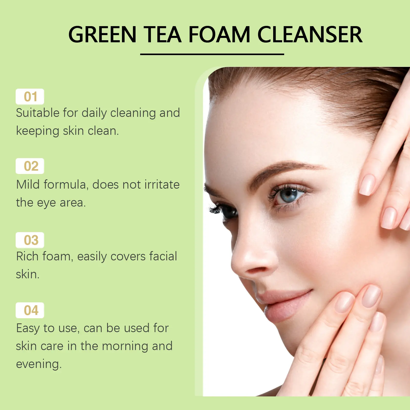 Green Tea Foam Cleanser Refreshing Gentle Face Wash by West&Month 7 green tea foam cleanser gentle pore refresh moist West Month 642 9307