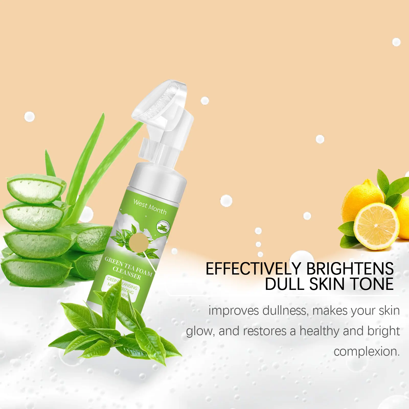 Green Tea Foam Cleanser Refreshing Gentle Face Wash by West&Month 8 green tea foam cleanser gentle pore refresh moist West Month 642 9308