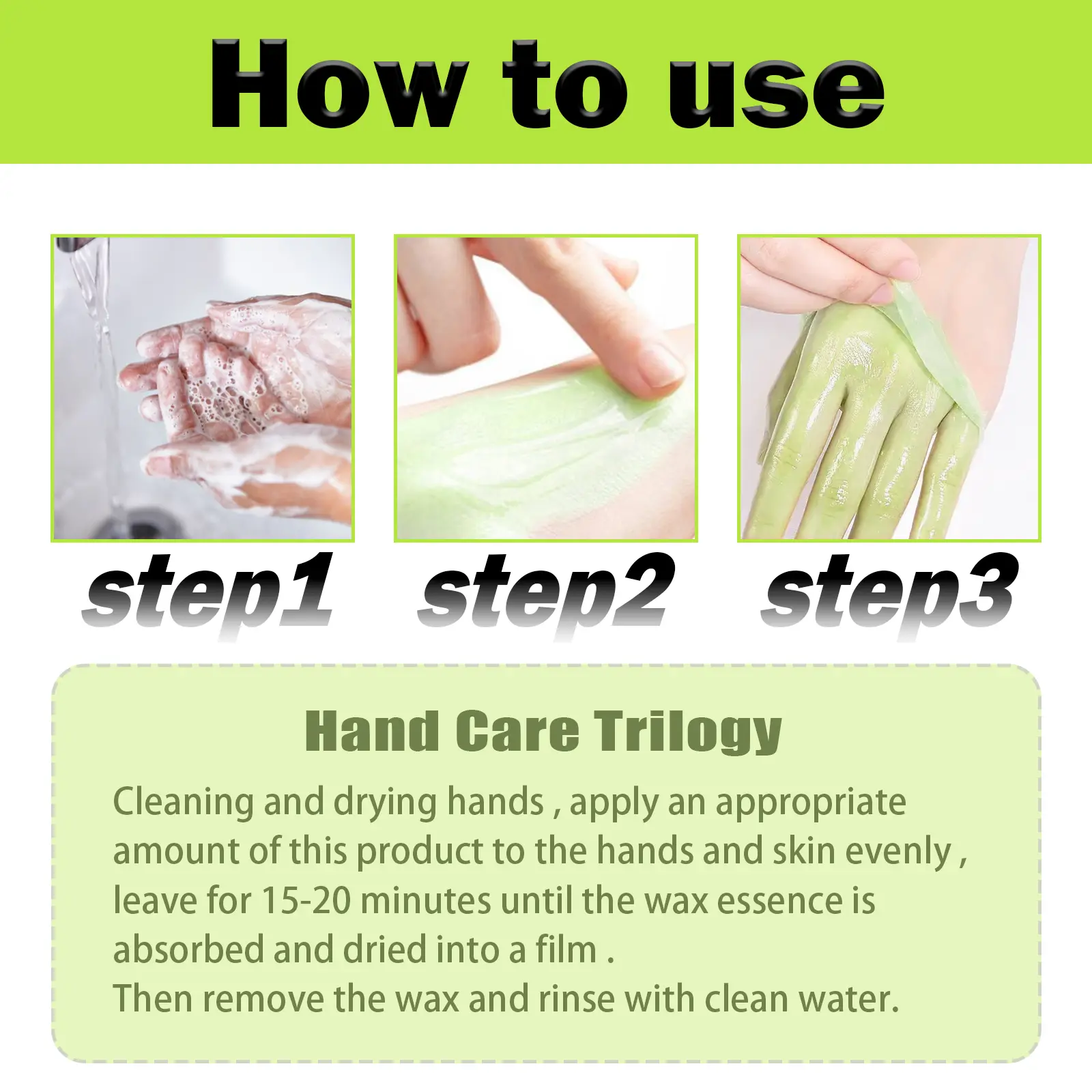 Green Tea Hand Mask Hydrating & Exfoliating Treatment West&Month 4 green tea hand mask moisturize remove dead firm West Month 400 6251