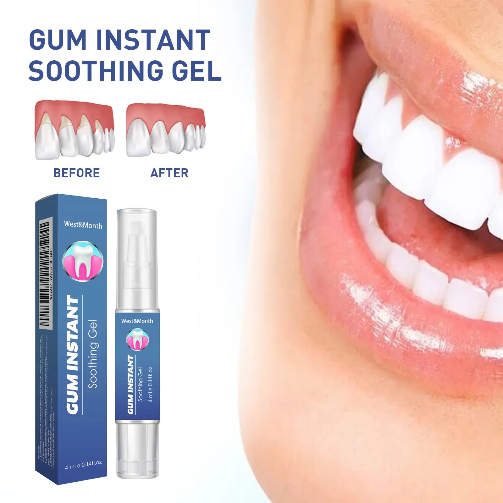 Gum Soothing Gel for Pain Relief and Plaque Removal - WestMonth 1 gum instant soothing gel relieve swelling West Month 015 1292