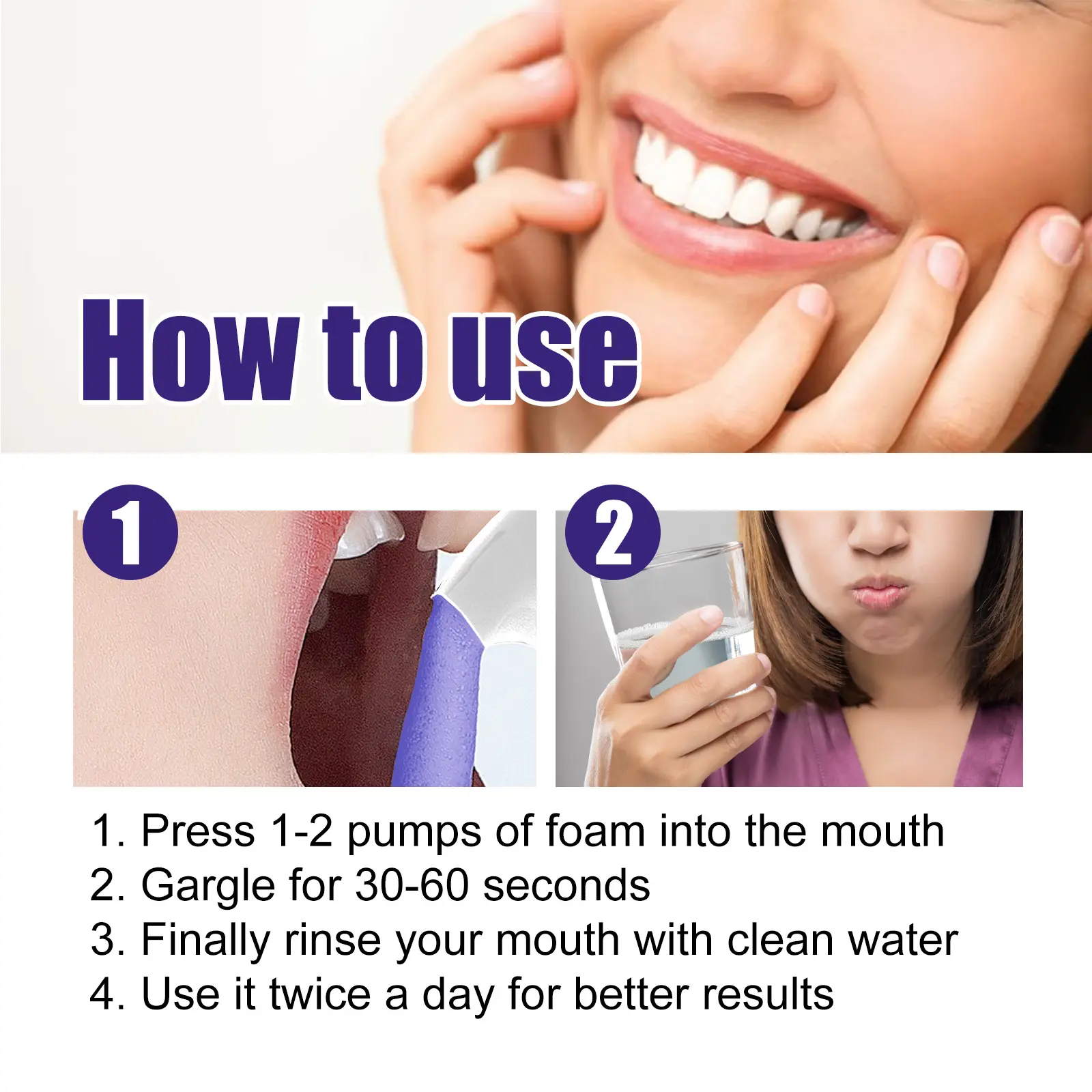 Gum Smoothing Foam for Healthy Gums and Oral Care - West&Month 3 gum smoothing foam clean stains whiten teeth West Month 384 6022