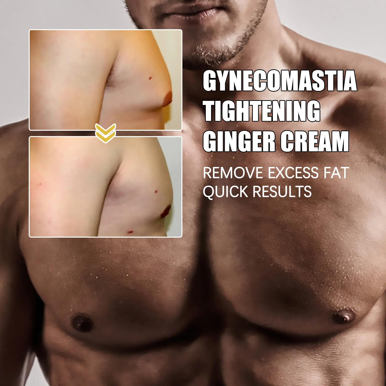 Chest Firming Ginger Cream for Men - Toning & Elasticity - West&Month 7 gynecomastia tightening ginger cream West Month 058 1831