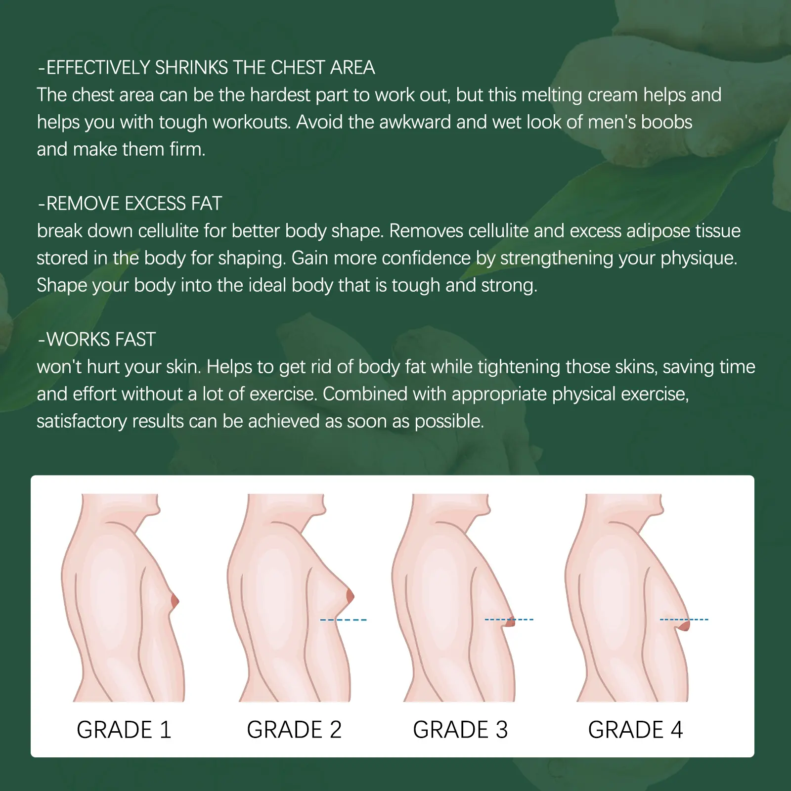 Chest Firming Ginger Cream for Men - Toning & Elasticity - West&Month 6 gynecomastia tightening ginger cream West Month 058 1837