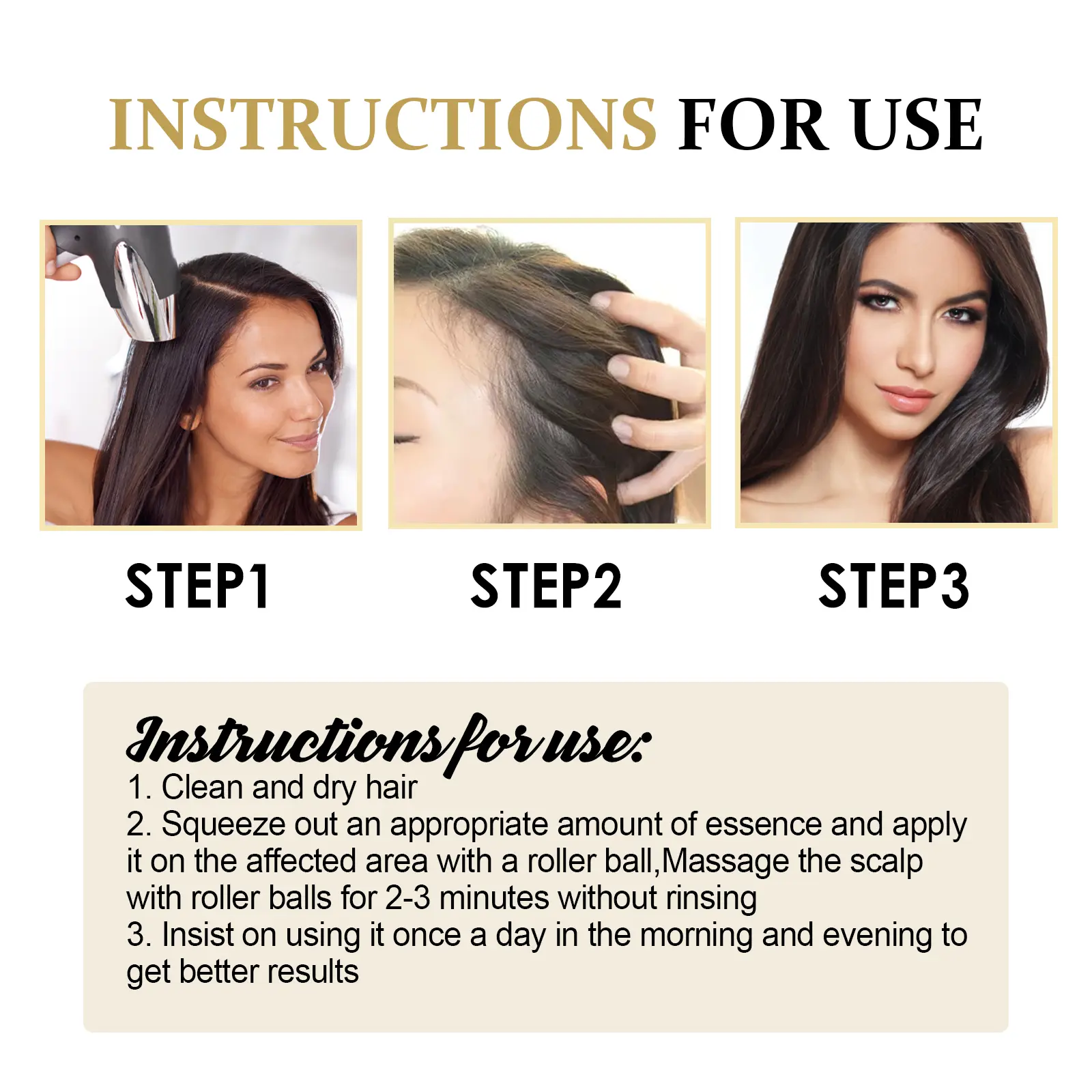 Hair Darkening Strengthening Essence with Scalp Massage Ball | West&Month 4 hair boost essence scalp massage thicken West Month 097 2337