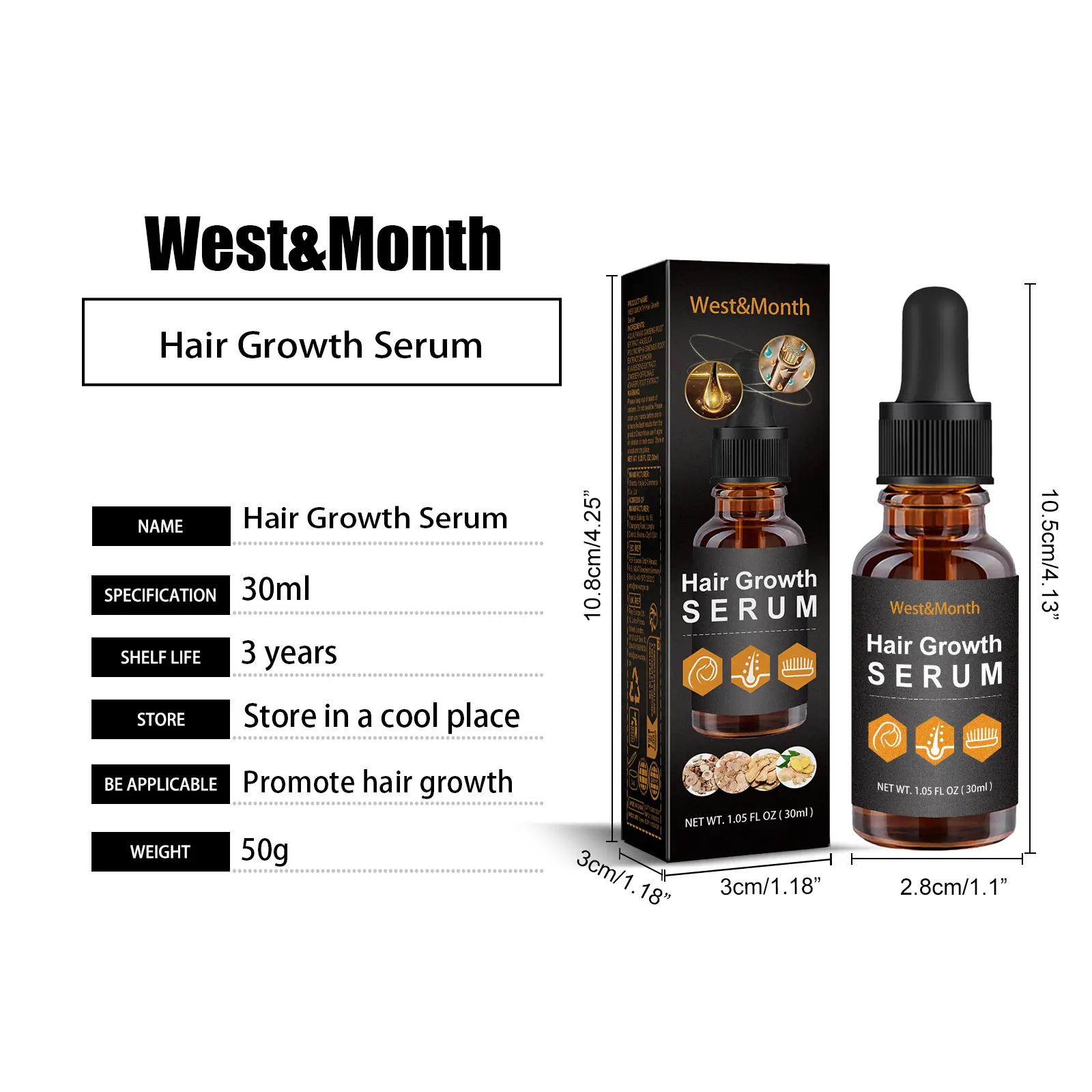 Hair Essential Oil for Nourishing & Moisturizing - West&Month 1 hair care oil moisturize nourish soften West Month 057 1821