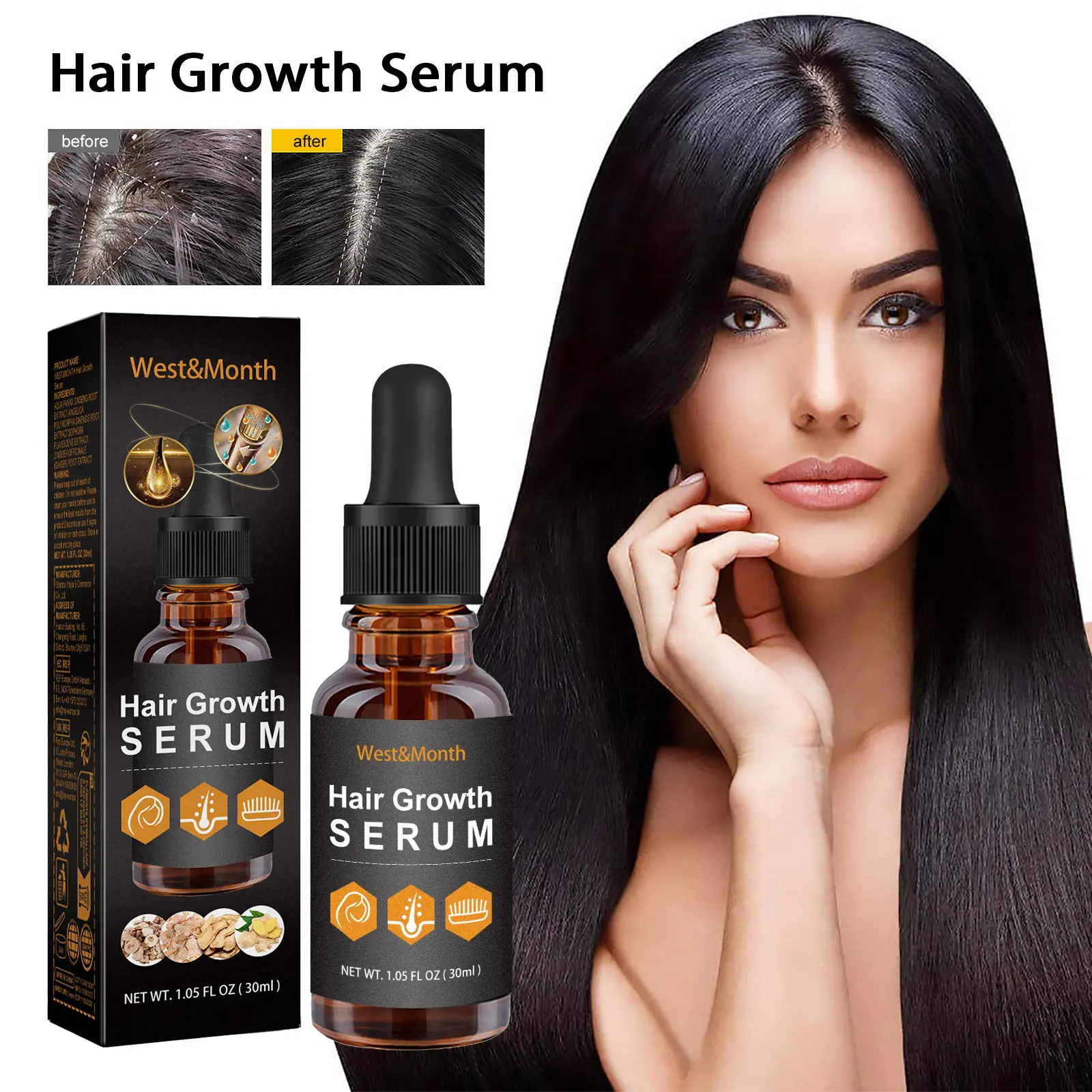 Hair Essential Oil for Nourishing & Moisturizing - West&Month 2 hair care oil moisturize nourish soften West Month 057 1822