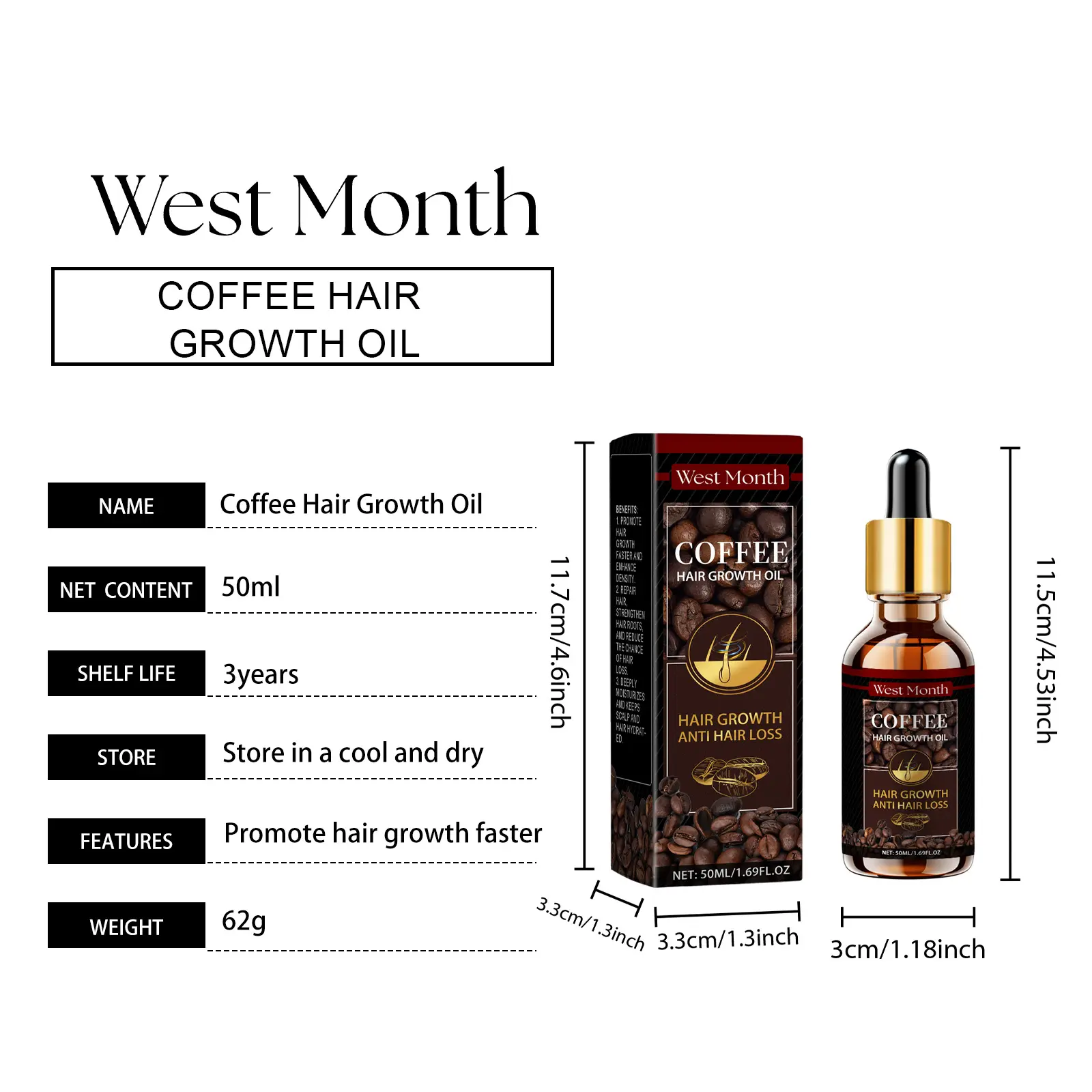 Hair Care Essential Oil for Scalp Nourishment & Repair - West&Month 1 hair care oil moisturize repair dull scalp West Month 199 3591