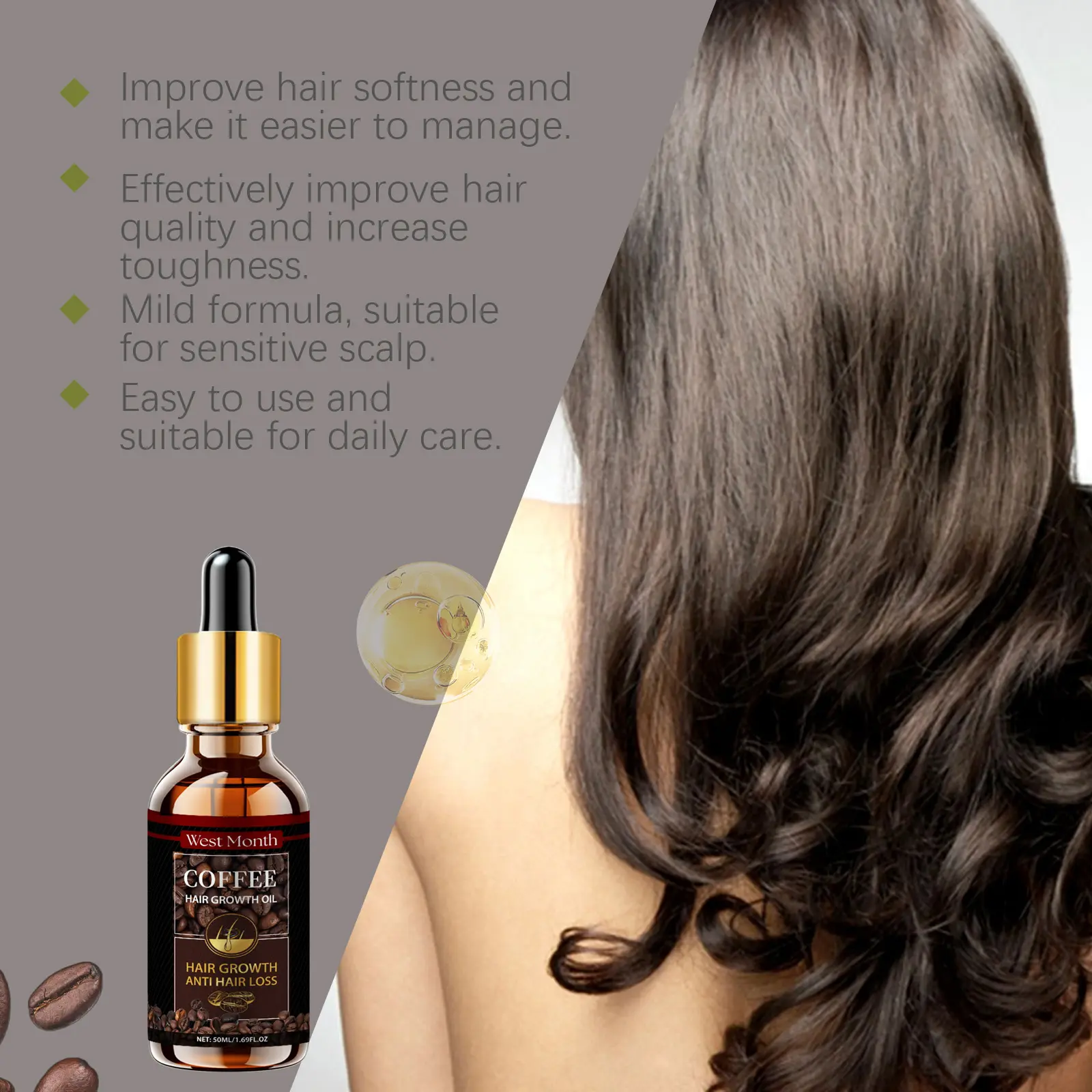 Hair Care Essential Oil for Scalp Nourishment & Repair - West&Month 8 hair care oil moisturize repair dull scalp West Month 199 3598