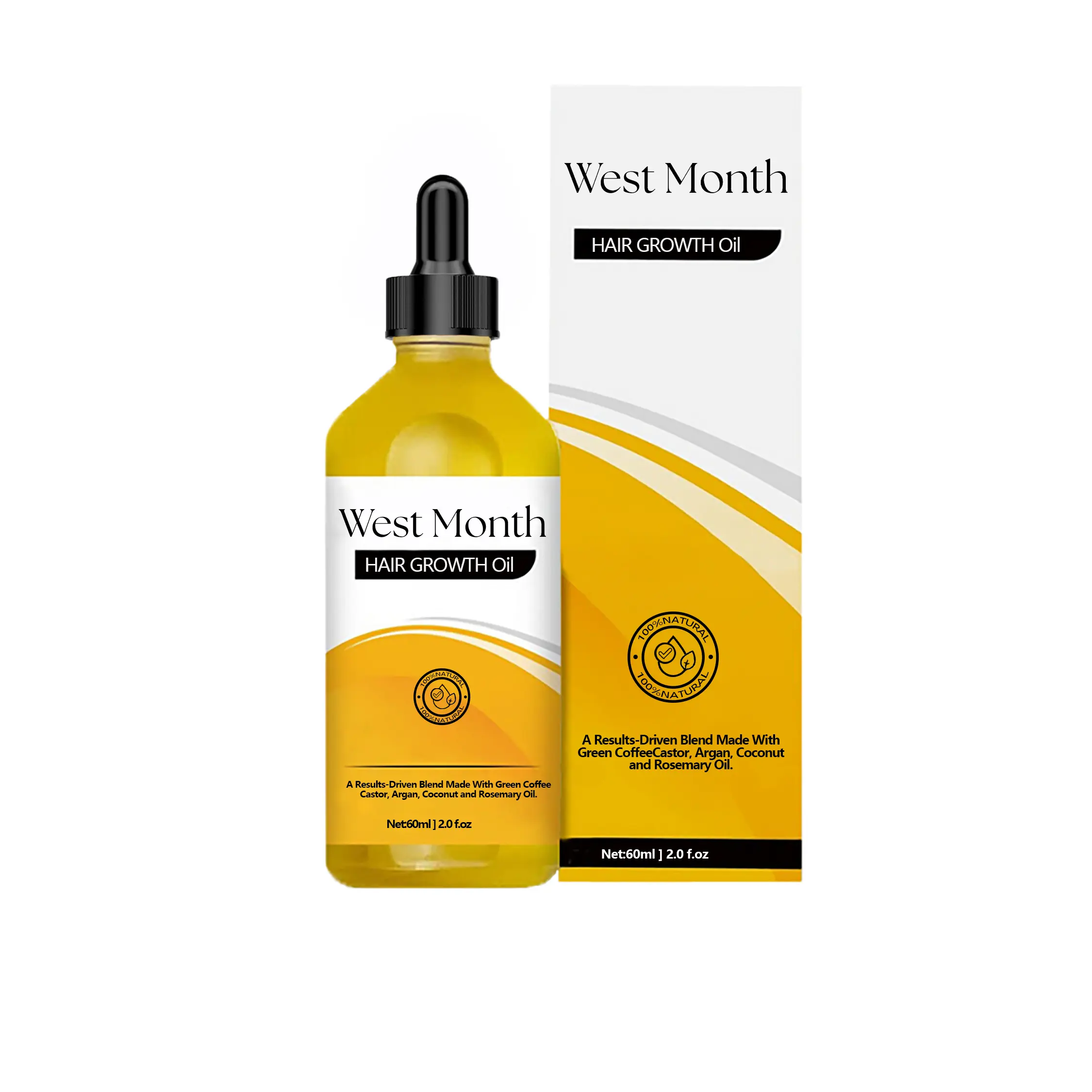 West&Month Hair Oil Review: My Real Results After 2 Months 1 West&Month Hair Dense Essential Oil bottle held over bathroom sink