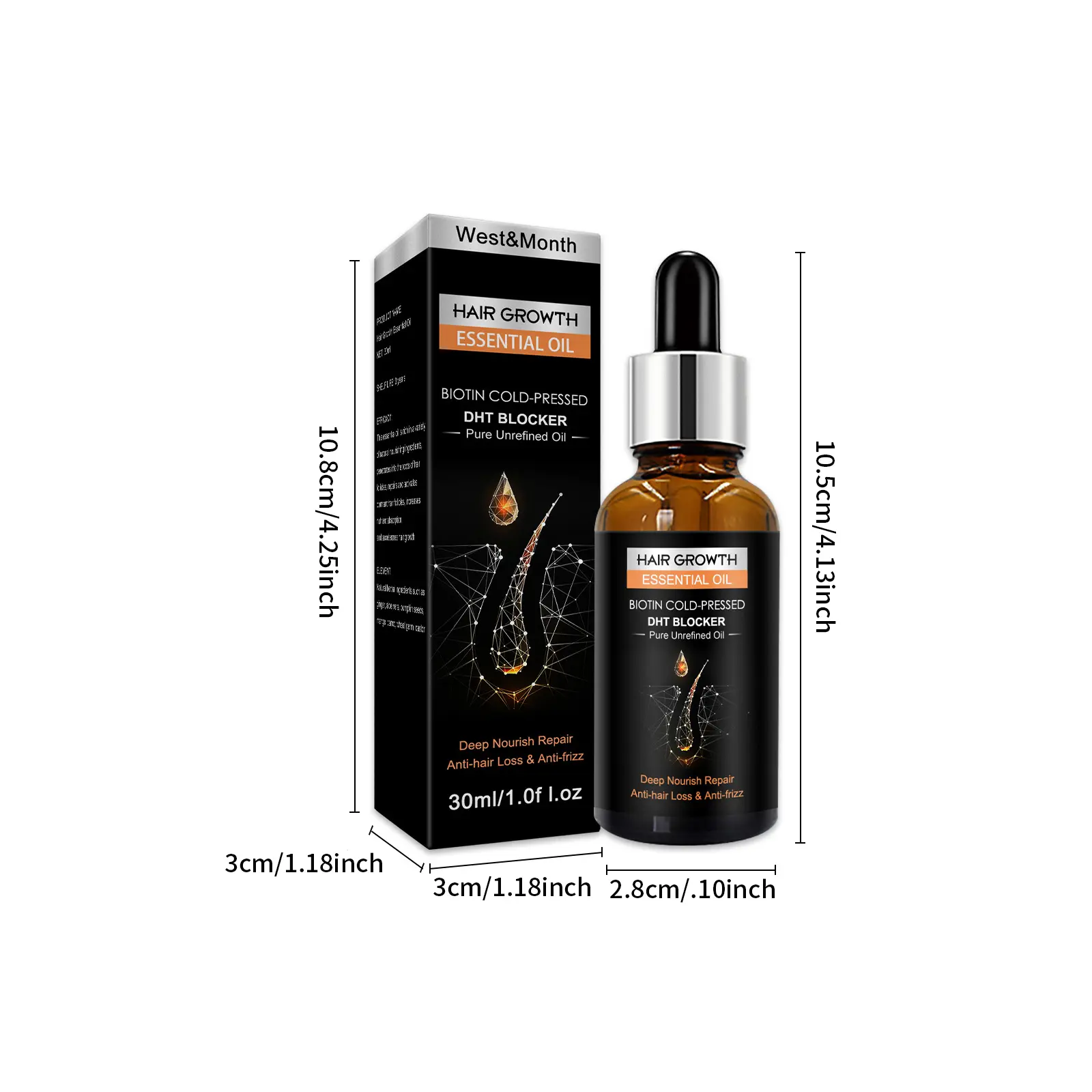 Hair Growth Essential Oil for Dry Hair Repair & Moisture | West&Month 1 hair growth essential oil dense repair dry hair West Month 042 1639