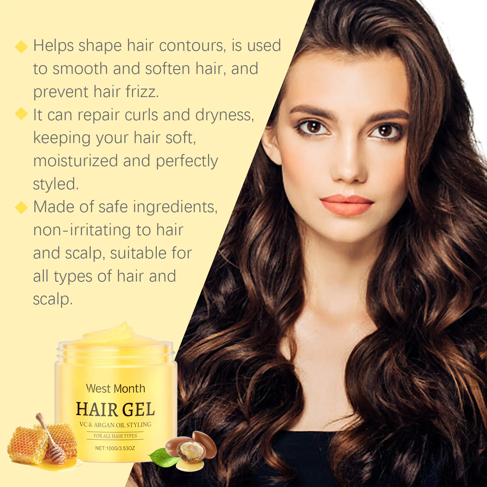 Nourishing Hair Mask for Frizz Repair and Softness - West&Month 8 hair mask nourish soften non greasy West Month 251 4276