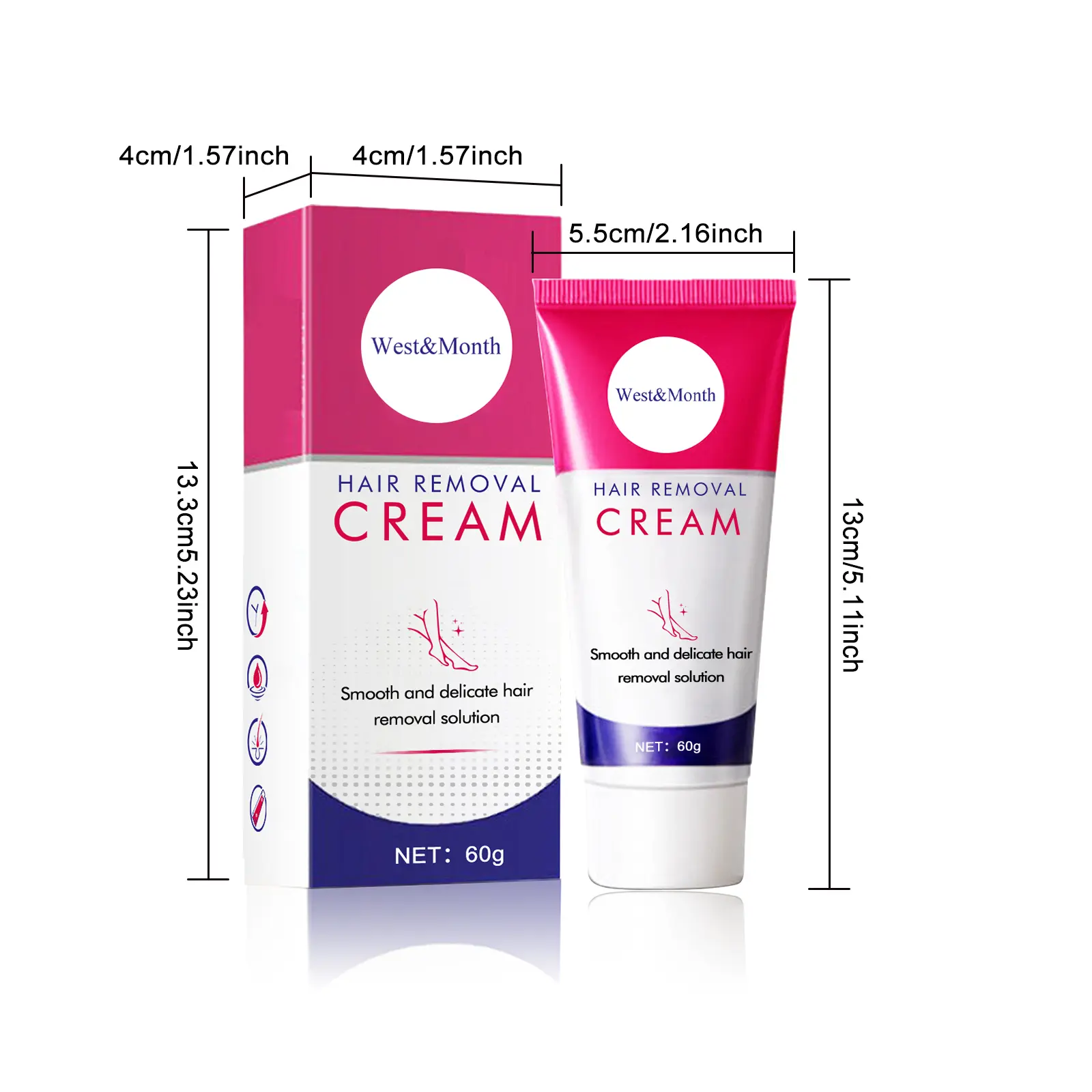 West&Month Gentle Hair Removal Cream for Smooth Skin 1 hair removal cream gentle cleansing tender West Month 157 3078