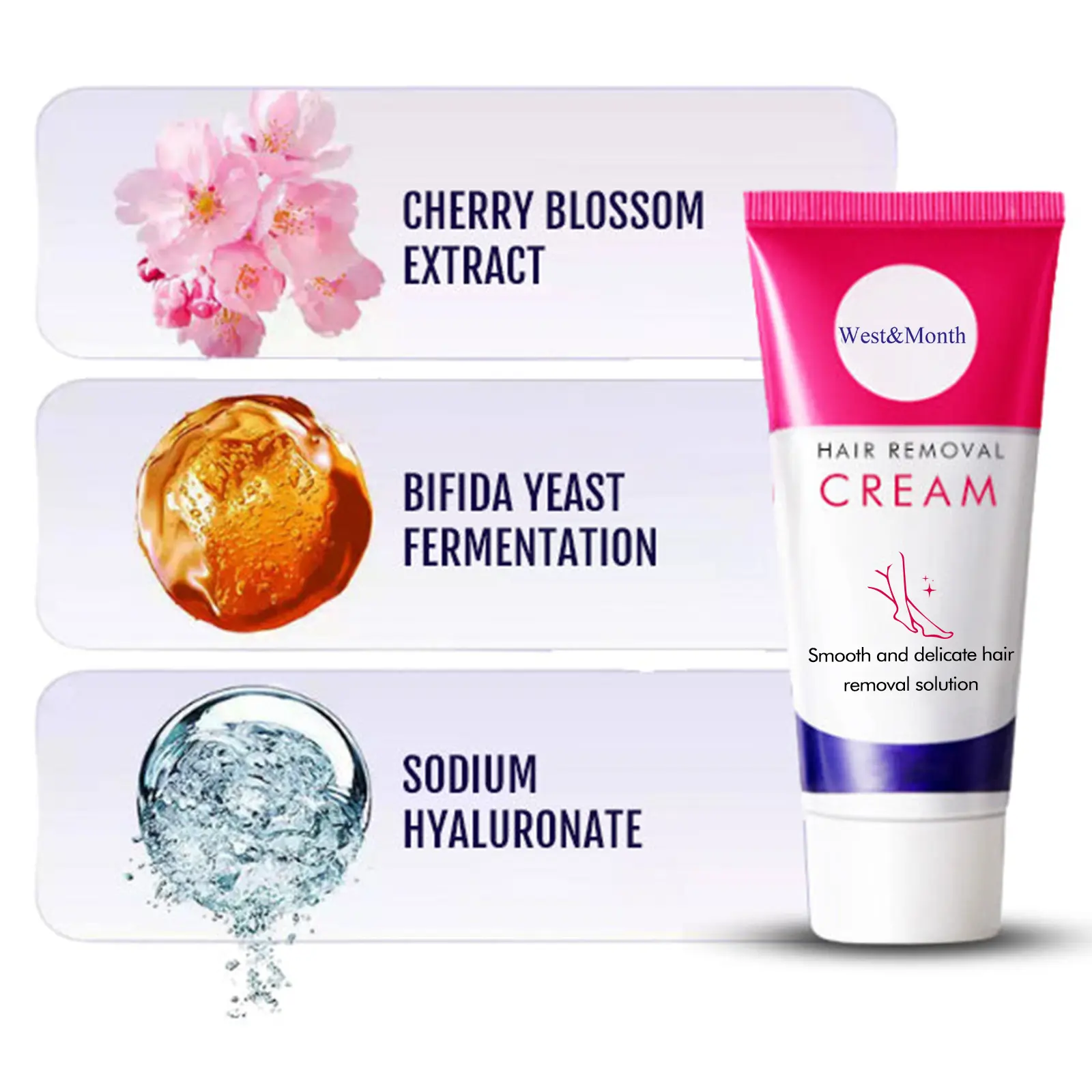 West&Month Gentle Hair Removal Cream for Smooth Skin 3 hair removal cream gentle cleansing tender West Month 157 3080