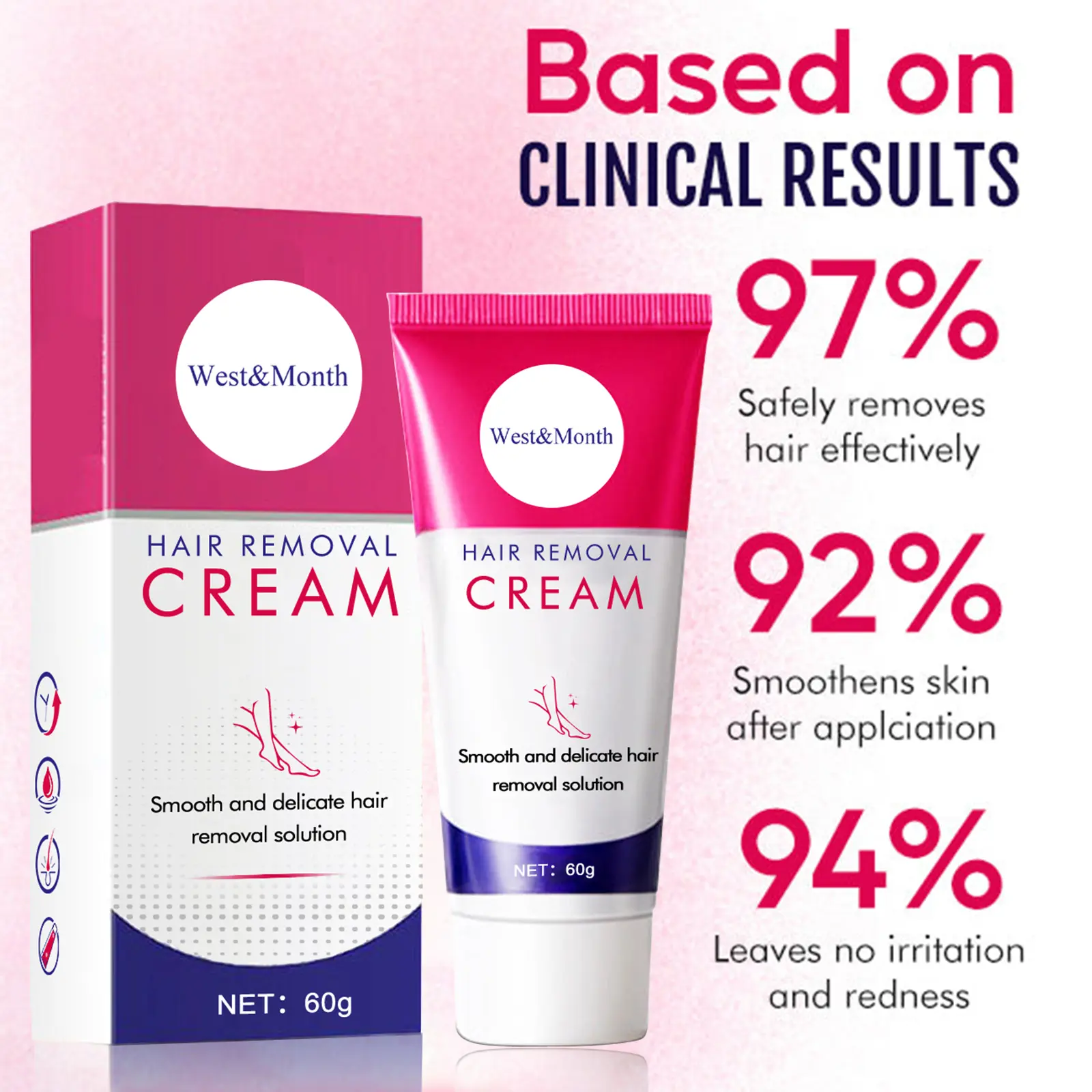 West&Month Gentle Hair Removal Cream for Smooth Skin 5 hair removal cream gentle cleansing tender West Month 157 3082