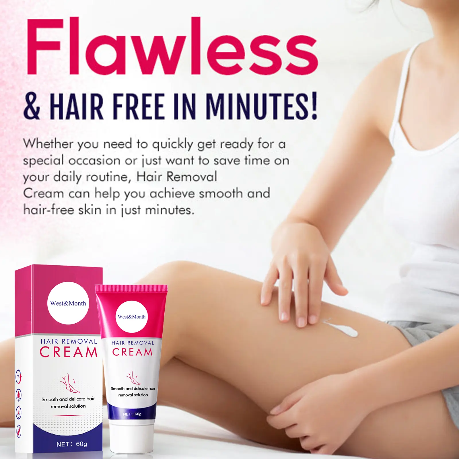 West&Month Gentle Hair Removal Cream for Smooth Skin 6 hair removal cream gentle cleansing tender West Month 157 3083