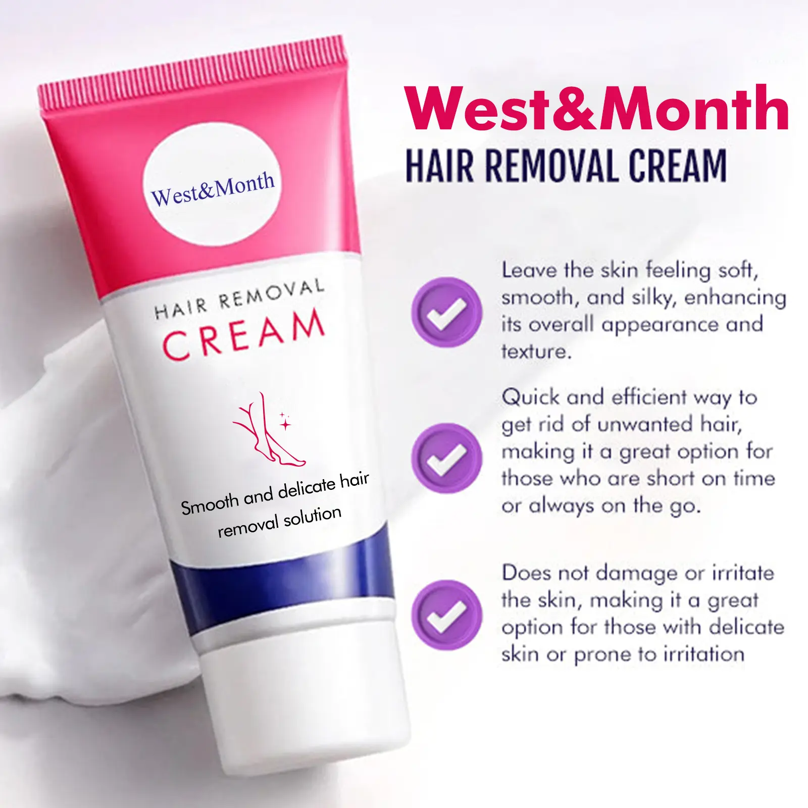 West&Month Gentle Hair Removal Cream for Smooth Skin 7 hair removal cream gentle cleansing tender West Month 157 3084