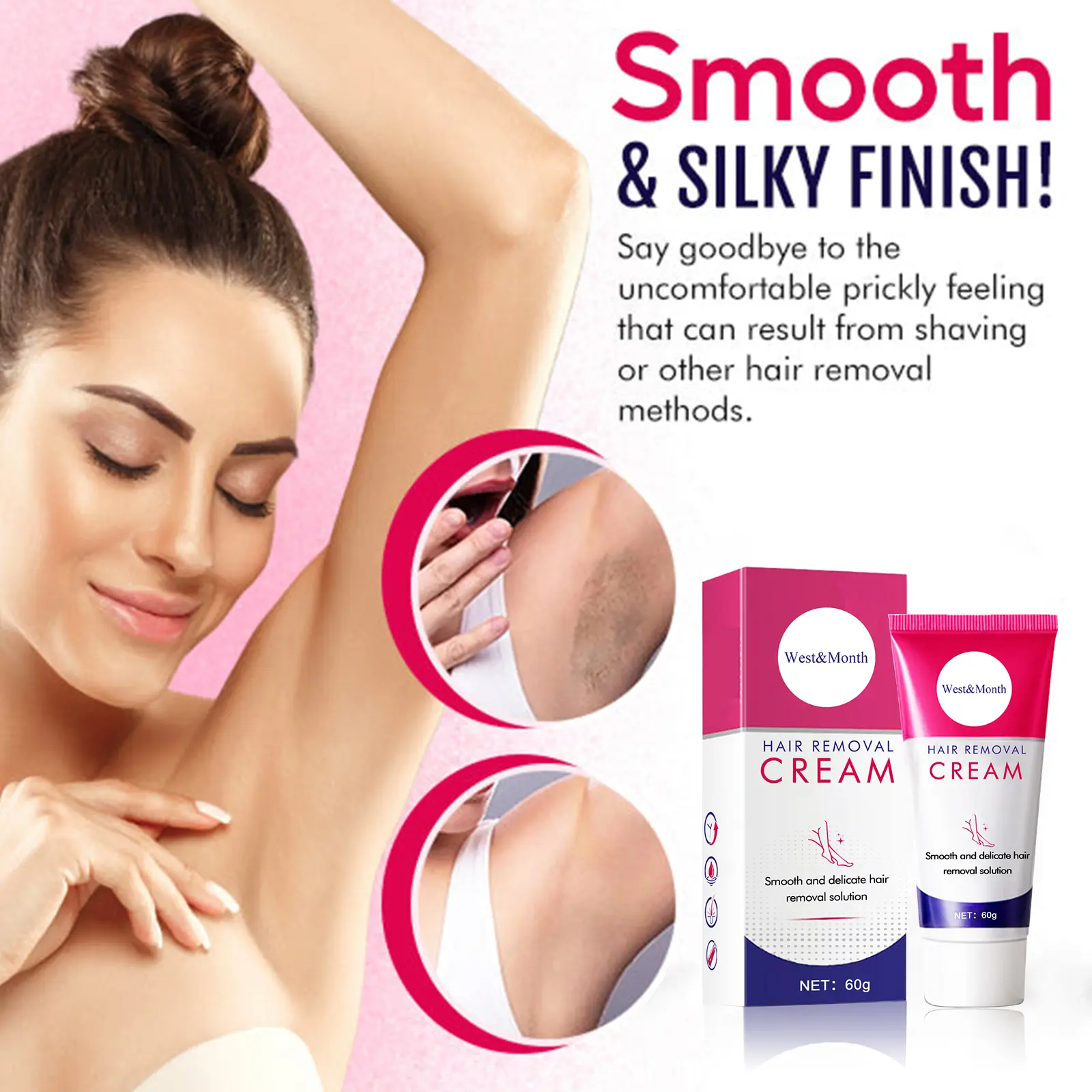 West&Month Gentle Hair Removal Cream for Smooth Skin 10 hair removal cream gentle cleansing tender West Month 157 3087